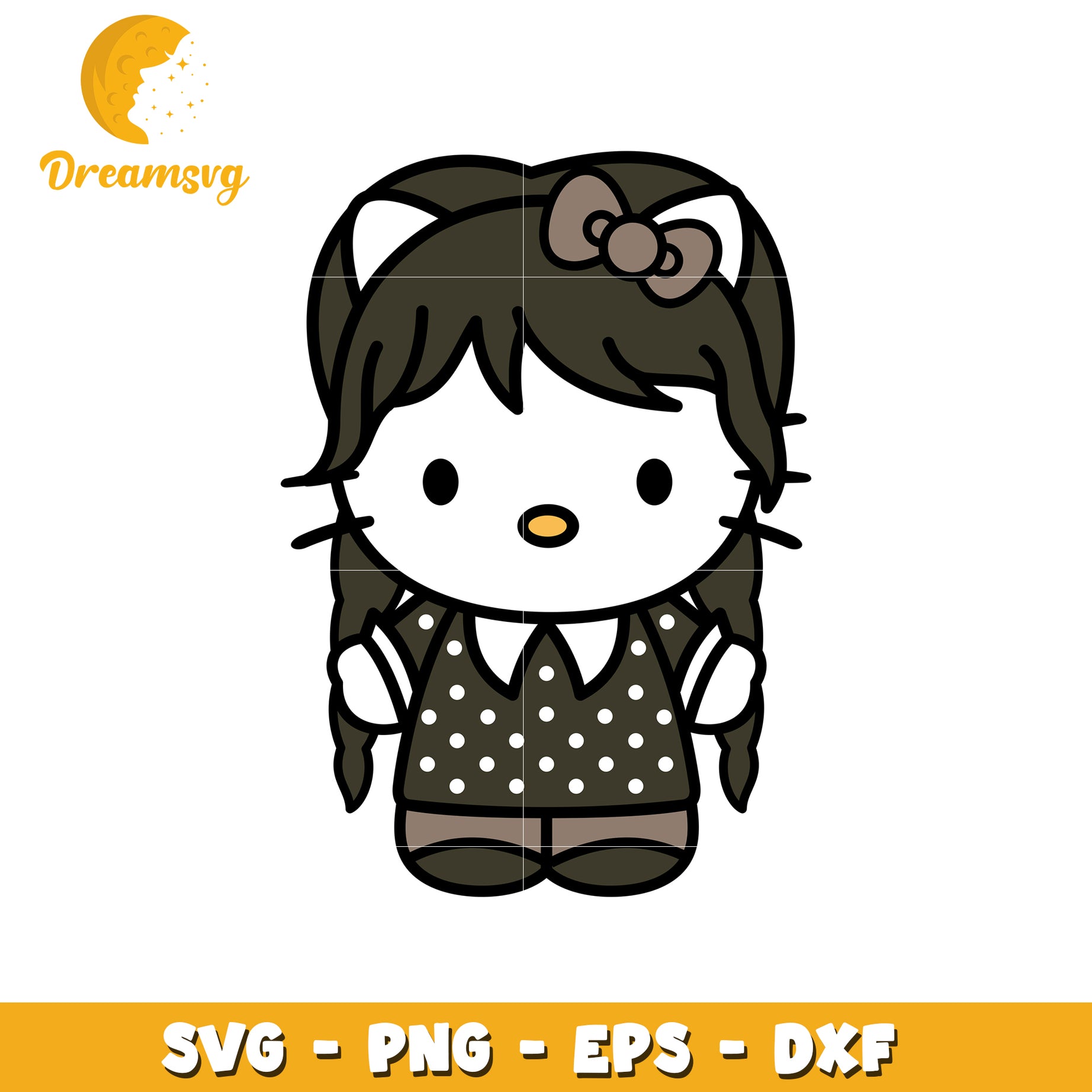 Hello Kitty SVG Cut File Brown Hair