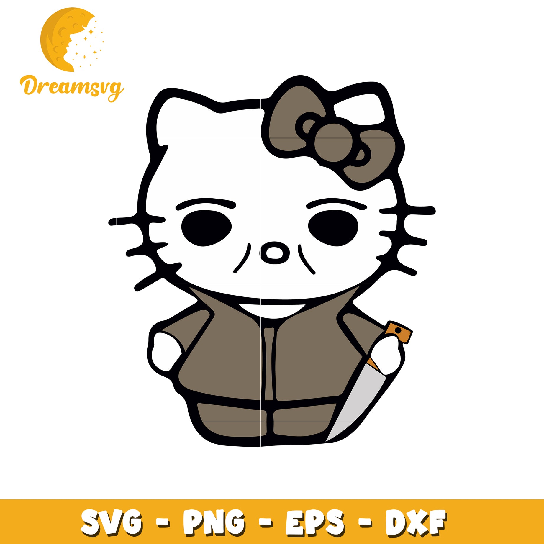 Hello Kitty SVG Cut File Killer Kitty Design