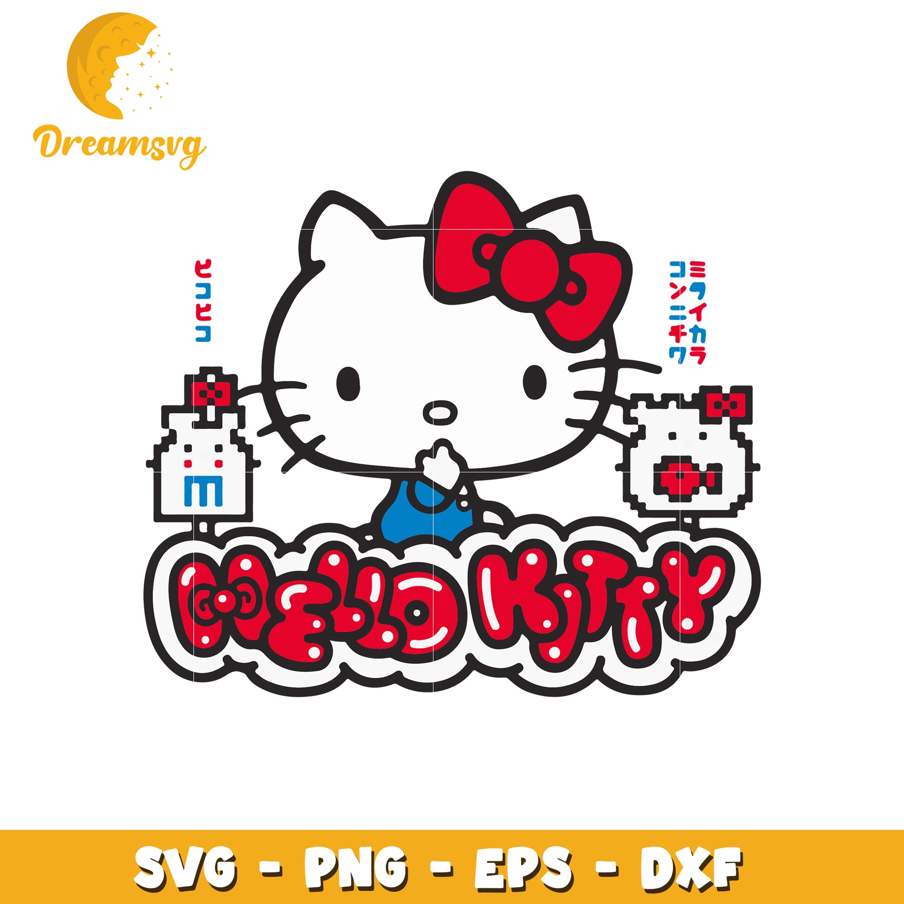 Hello Kitty SVG Cut File PNG EPS DXF