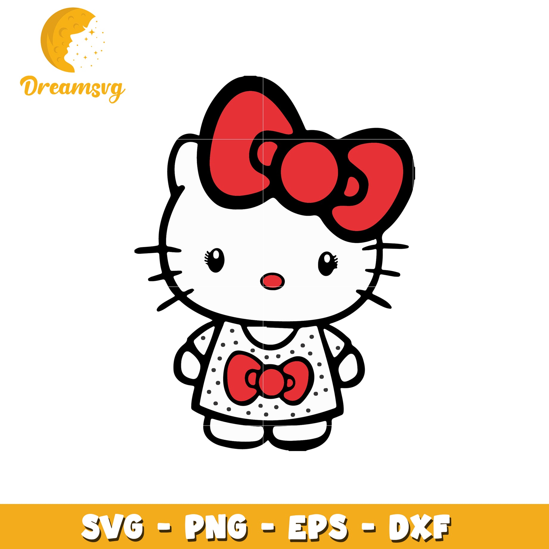 Hello Kitty SVG Cute Character Design for Crafting Projects