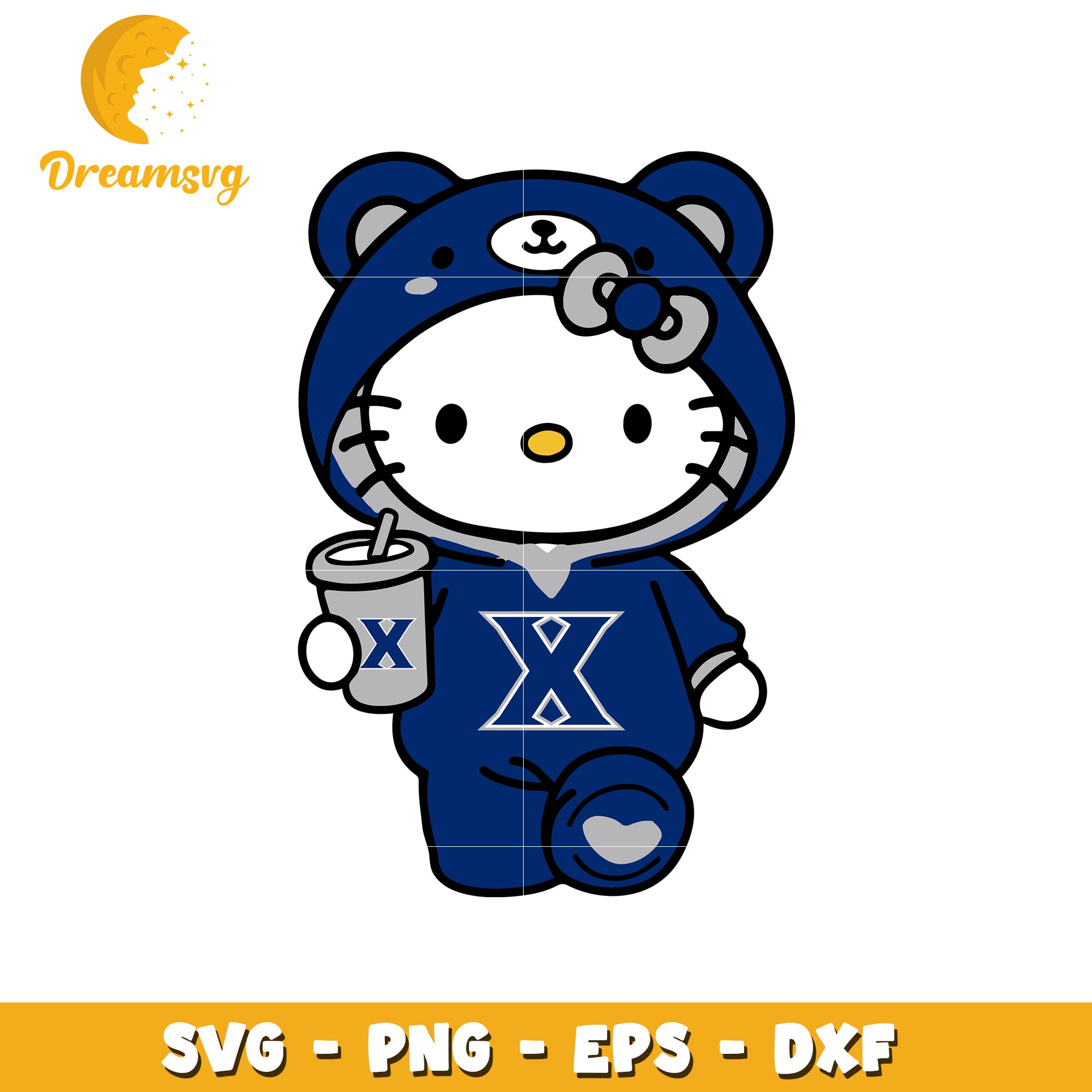 Hello Kitty SVG Design Blue Bear Onesie