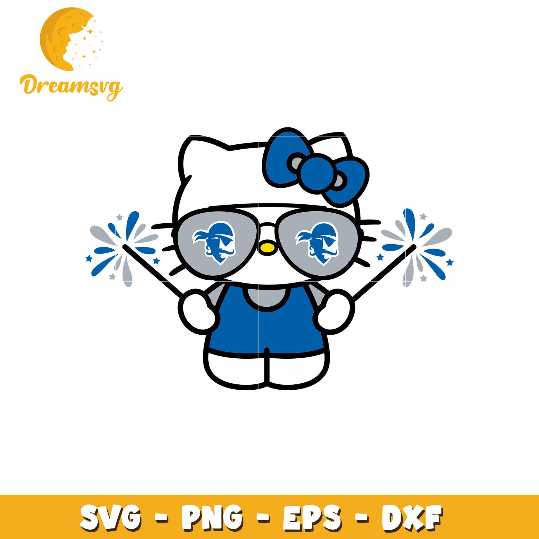 Hello Kitty SVG Design Blue Pirate