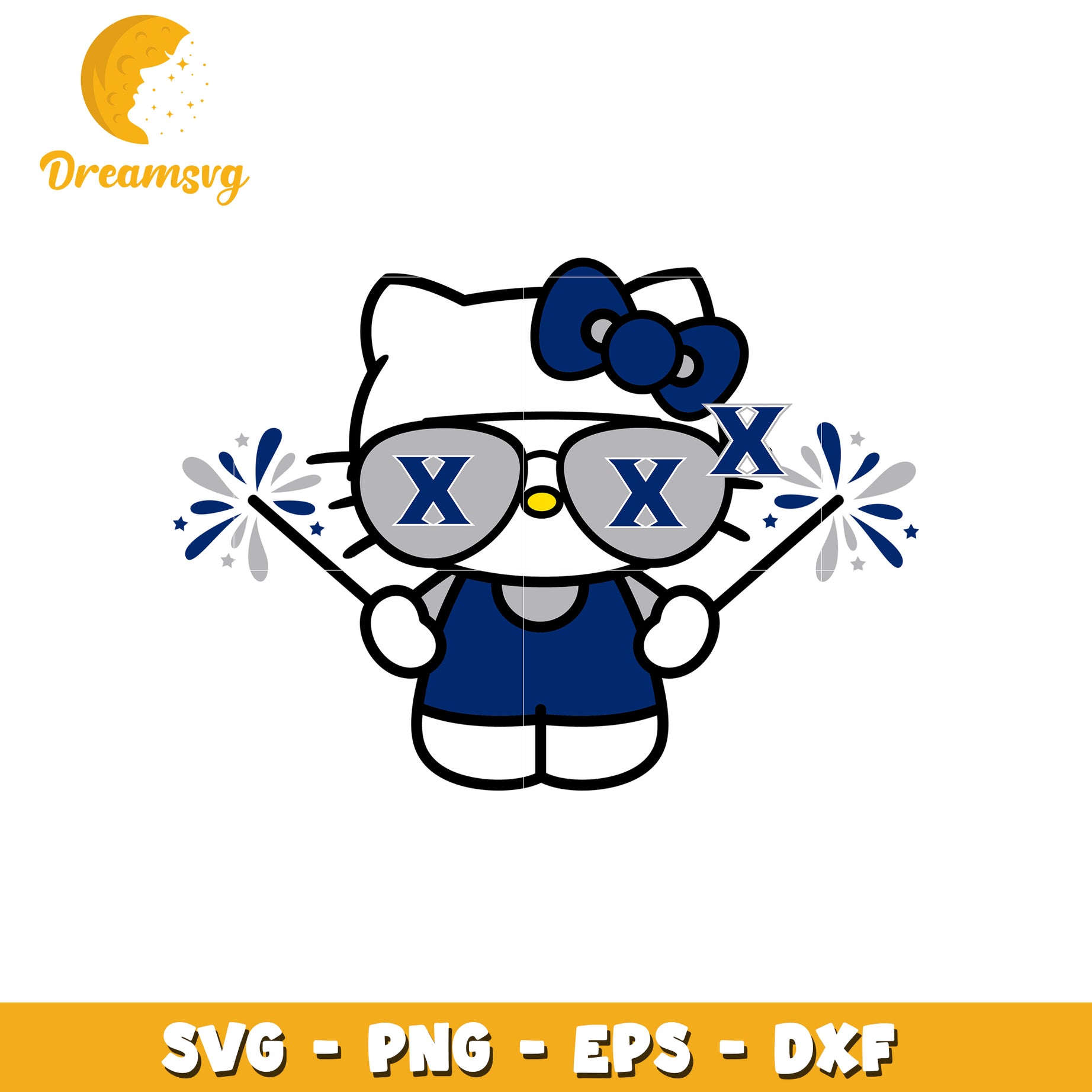 Hello Kitty SVG Design Blue X Outfit