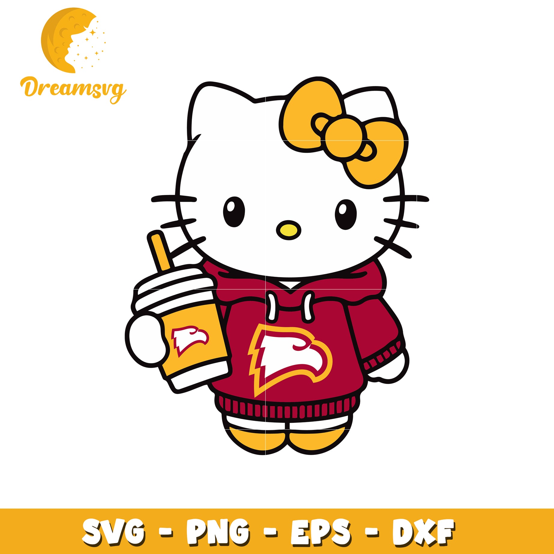 Hello Kitty SVG Design Cheerleader Hoodie Art