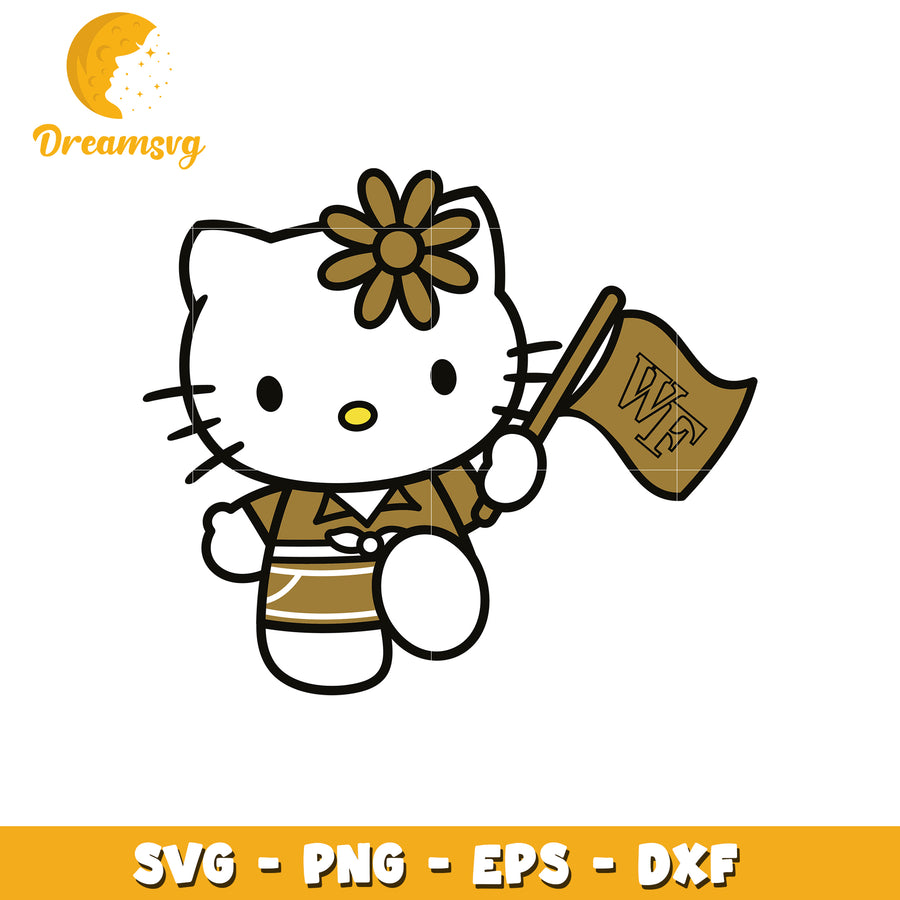 Hello Kitty SVG Design Gold Theme