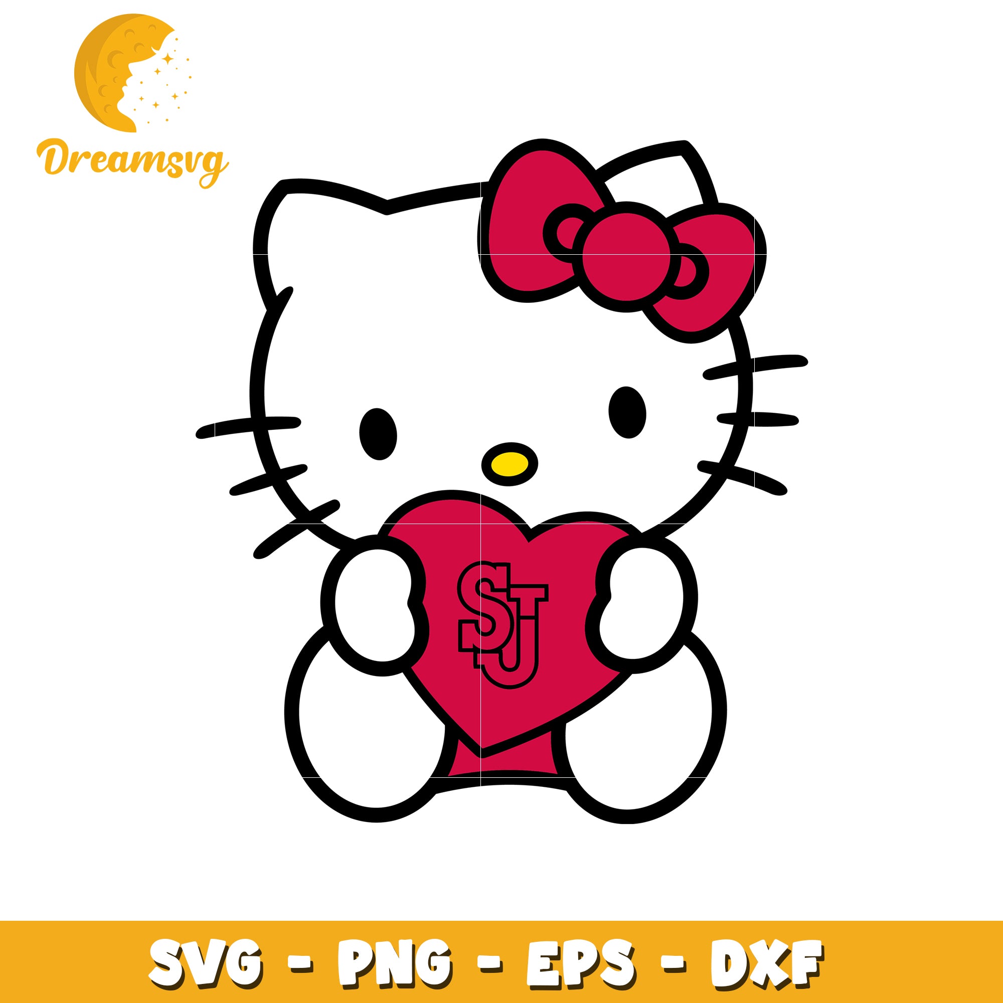 Hello Kitty SVG Design Heart with STU