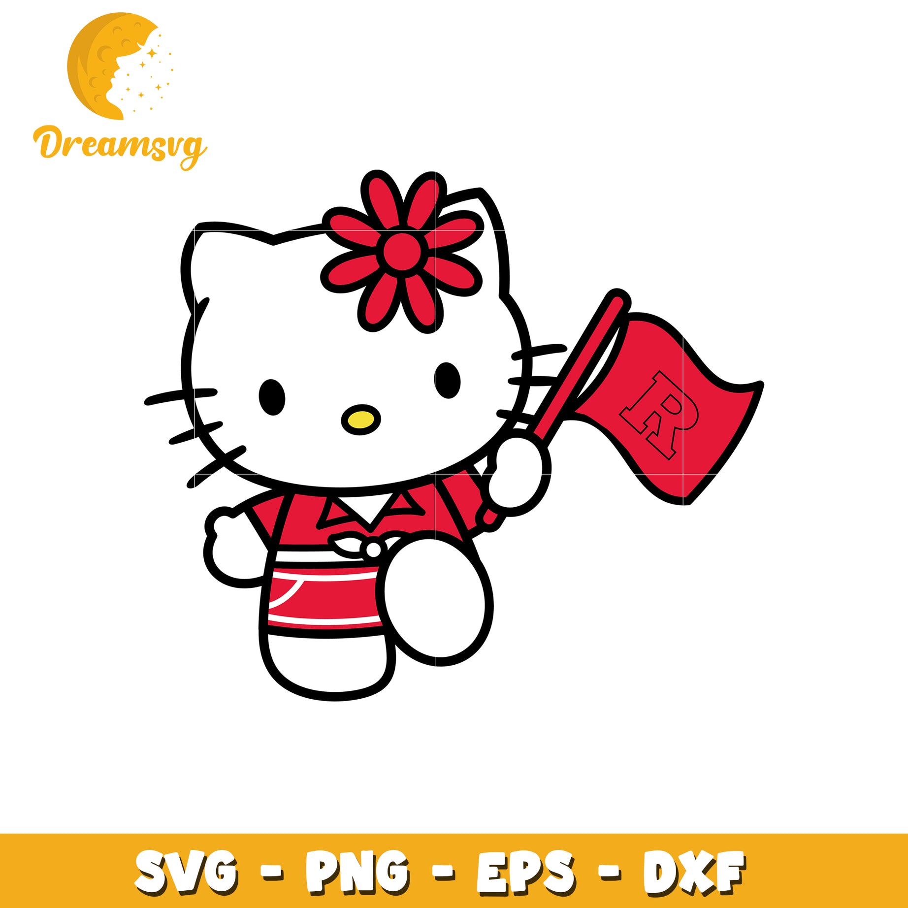Hello Kitty SVG Design Red Flag