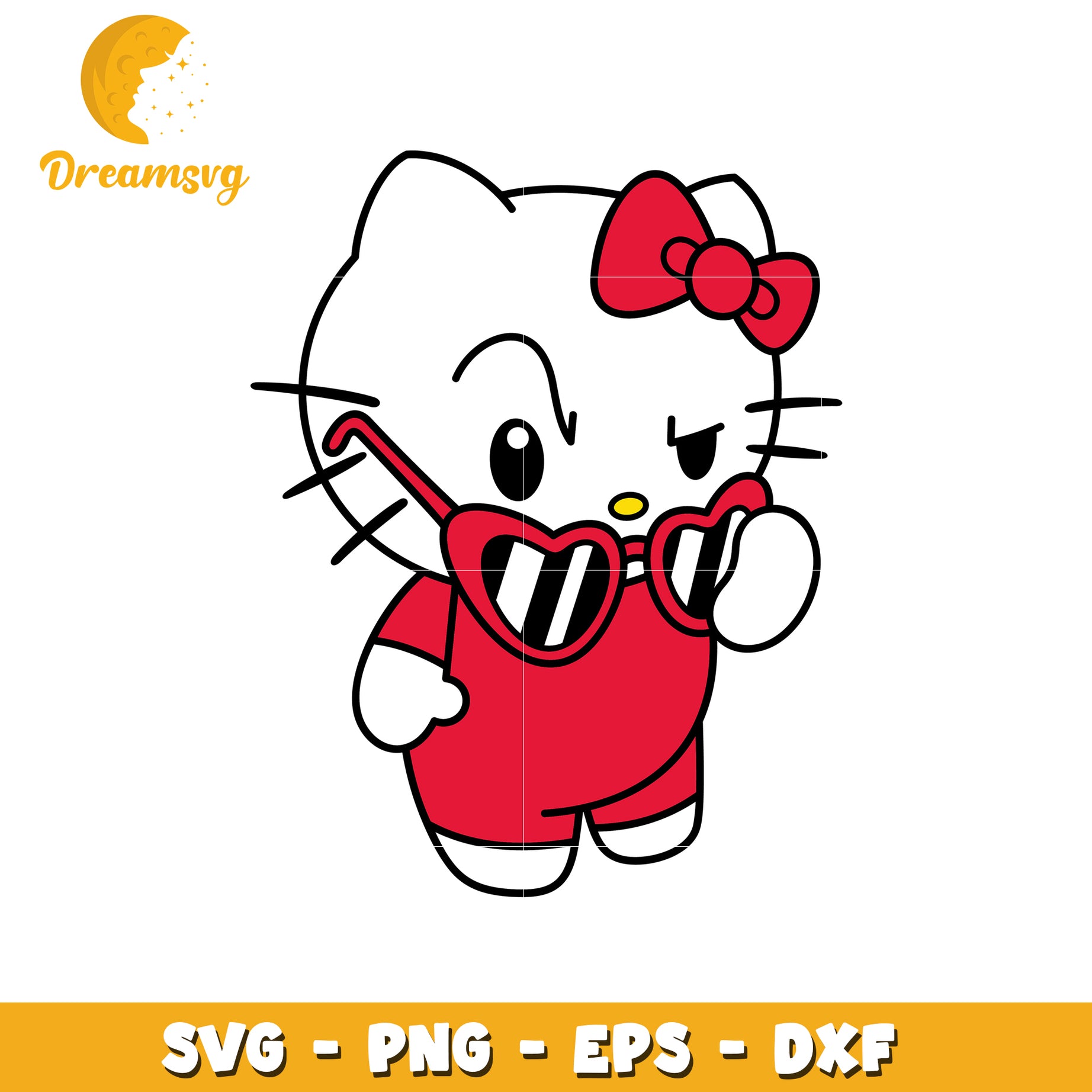 Hello Kitty SVG Design Red Outfit