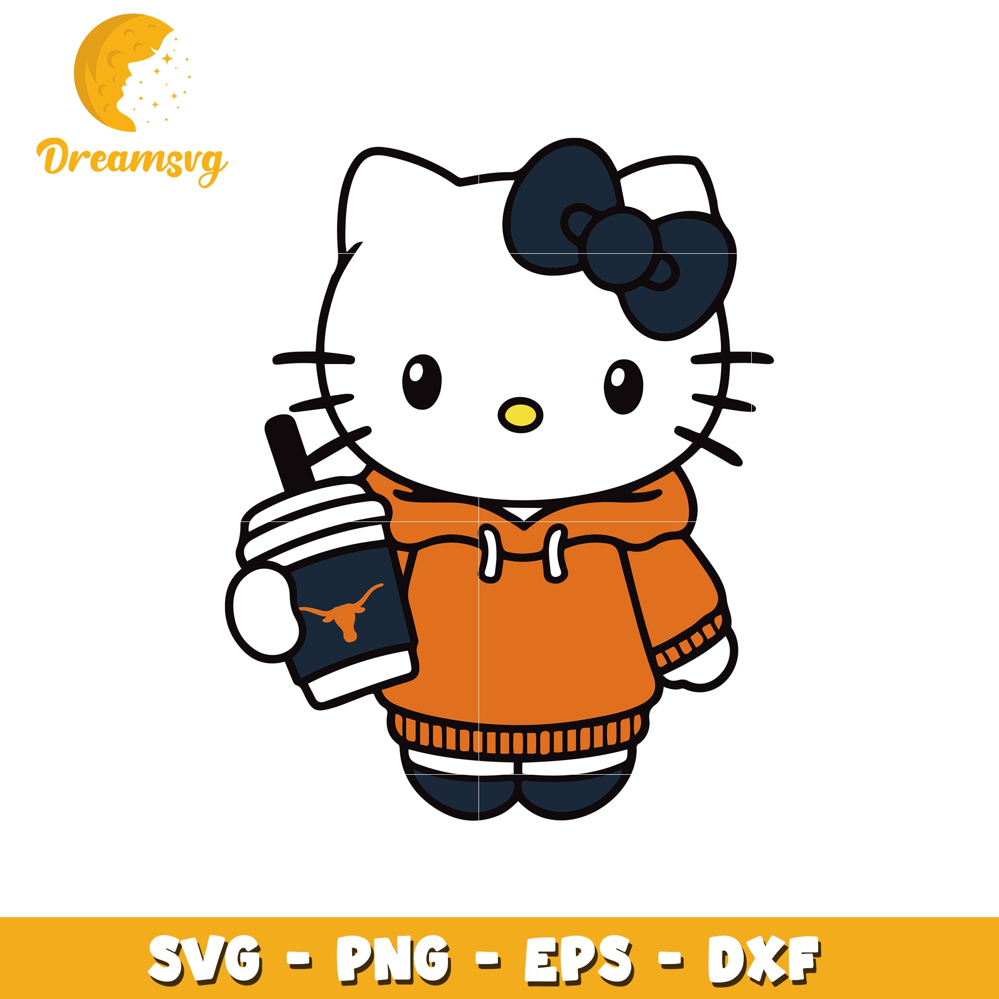 Hello Kitty SVG Design Texas Longhorns
