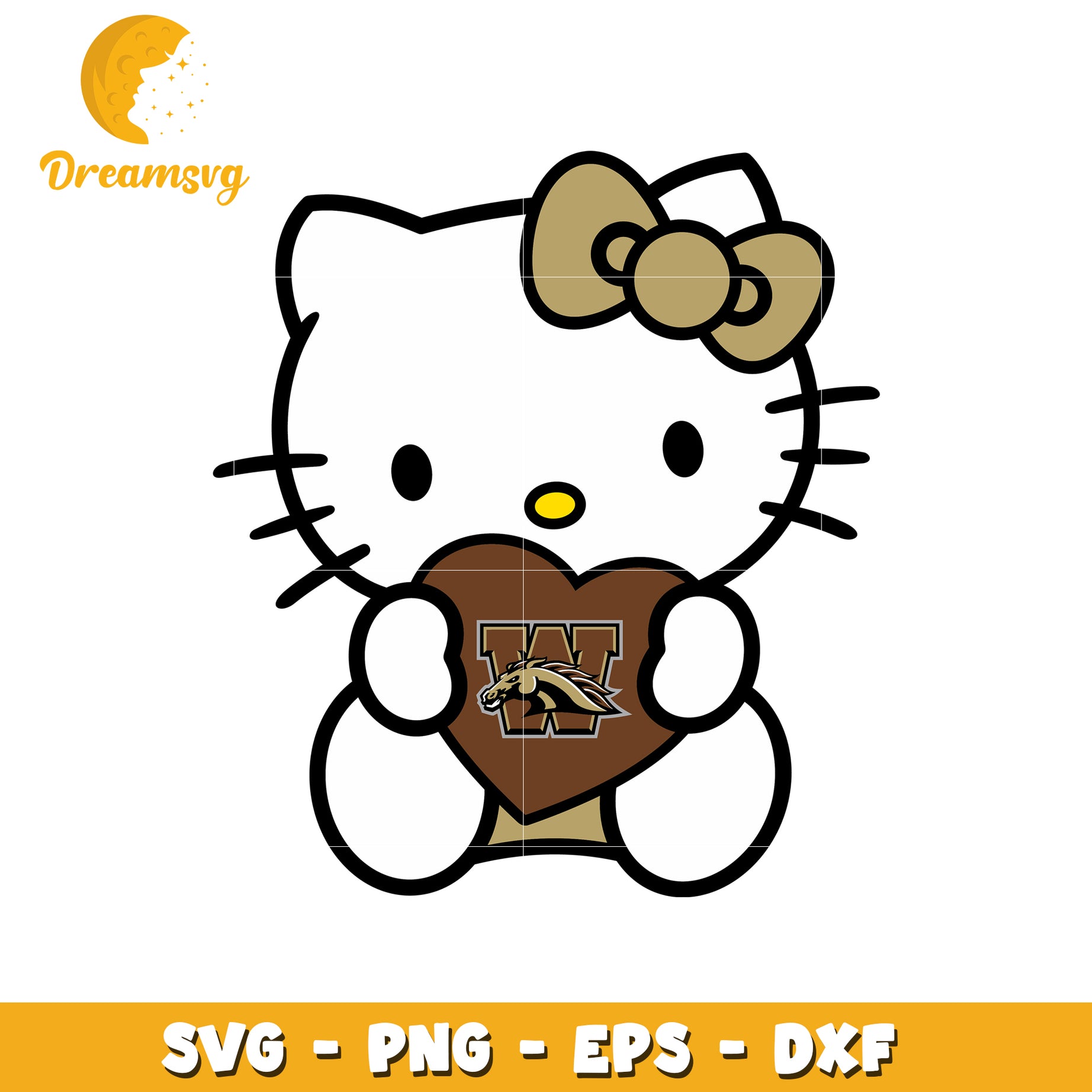 Hello Kitty SVG Design Western Mustangs