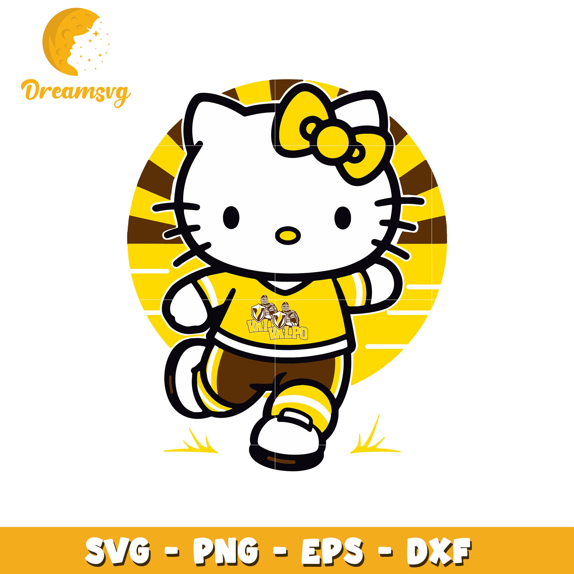 Hello Kitty SVG Design Yellow & Brown
