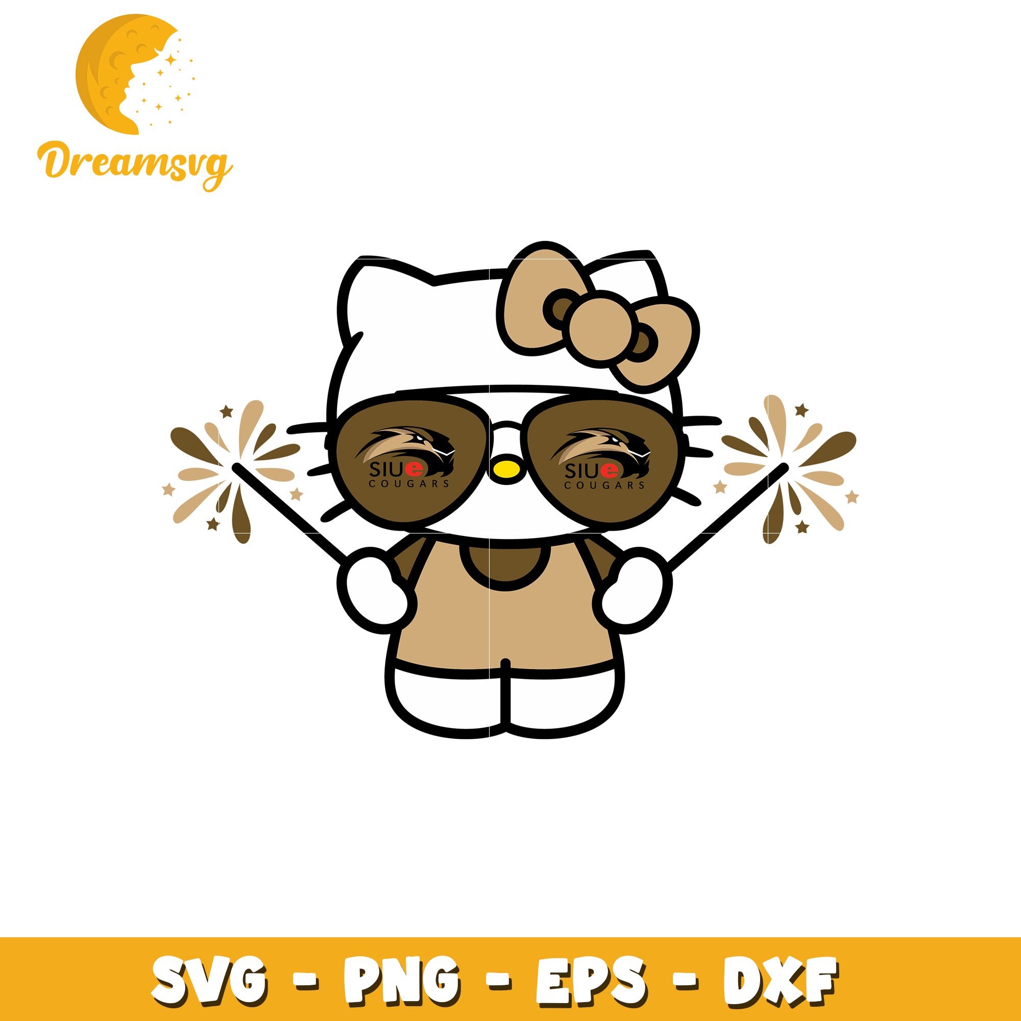 Hello Kitty SVG Design for SIUE Cougars Fans