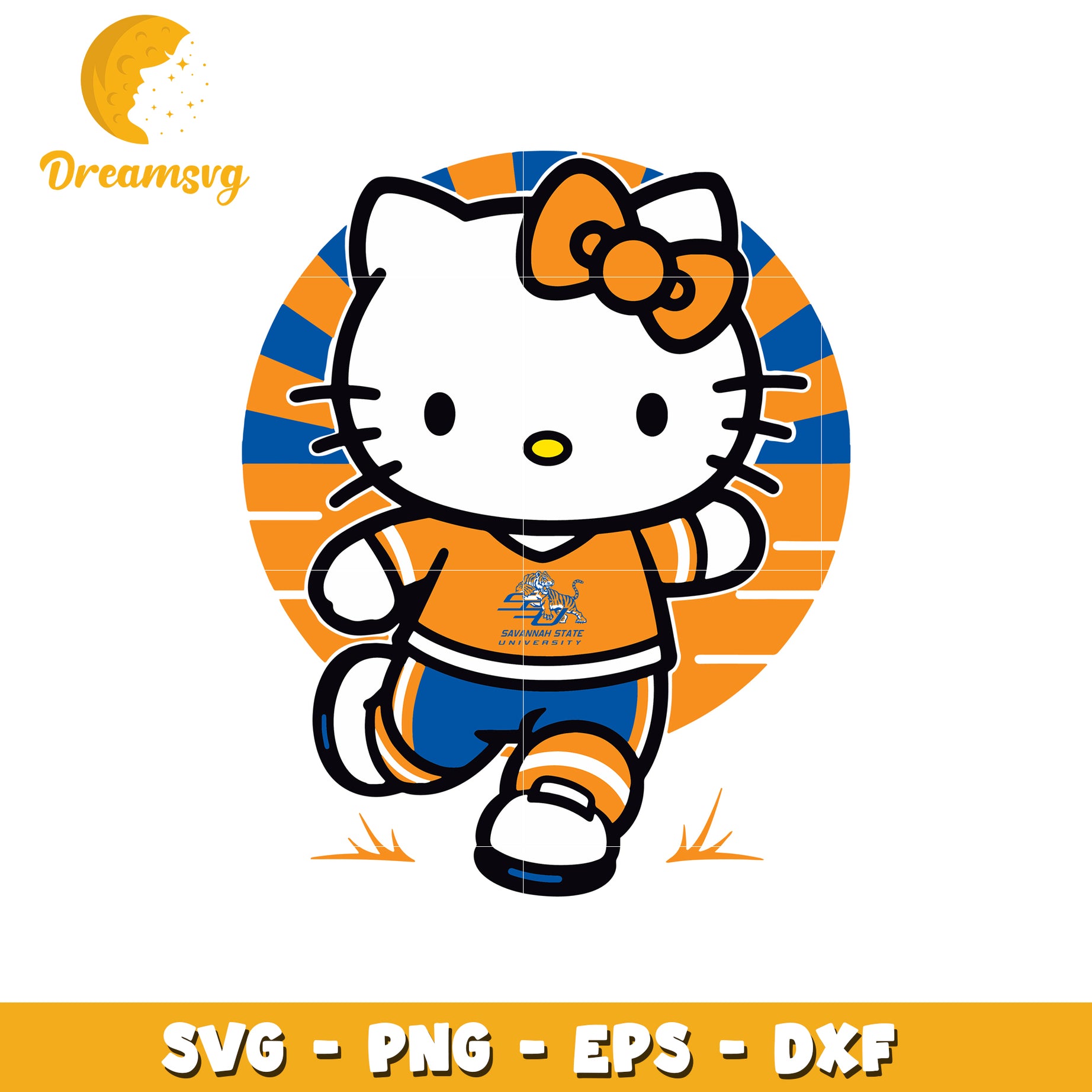 Hello Kitty SVG Design for Savannah State Fans