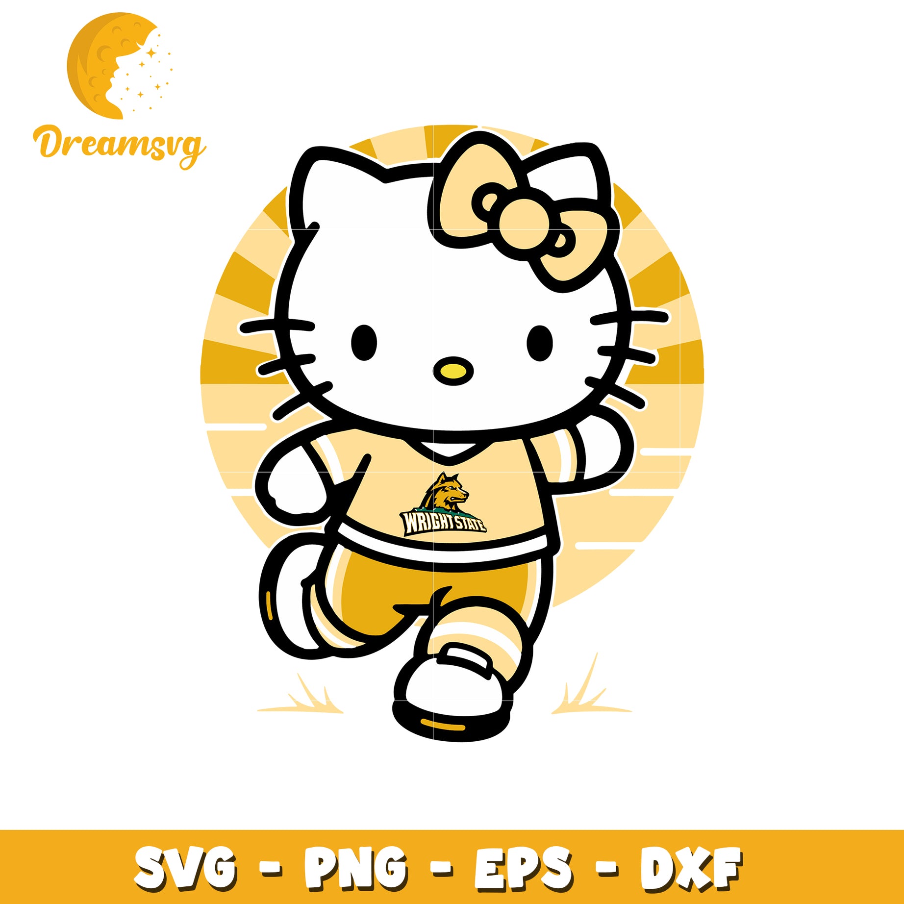 Hello Kitty SVG Design for Wright State Fans