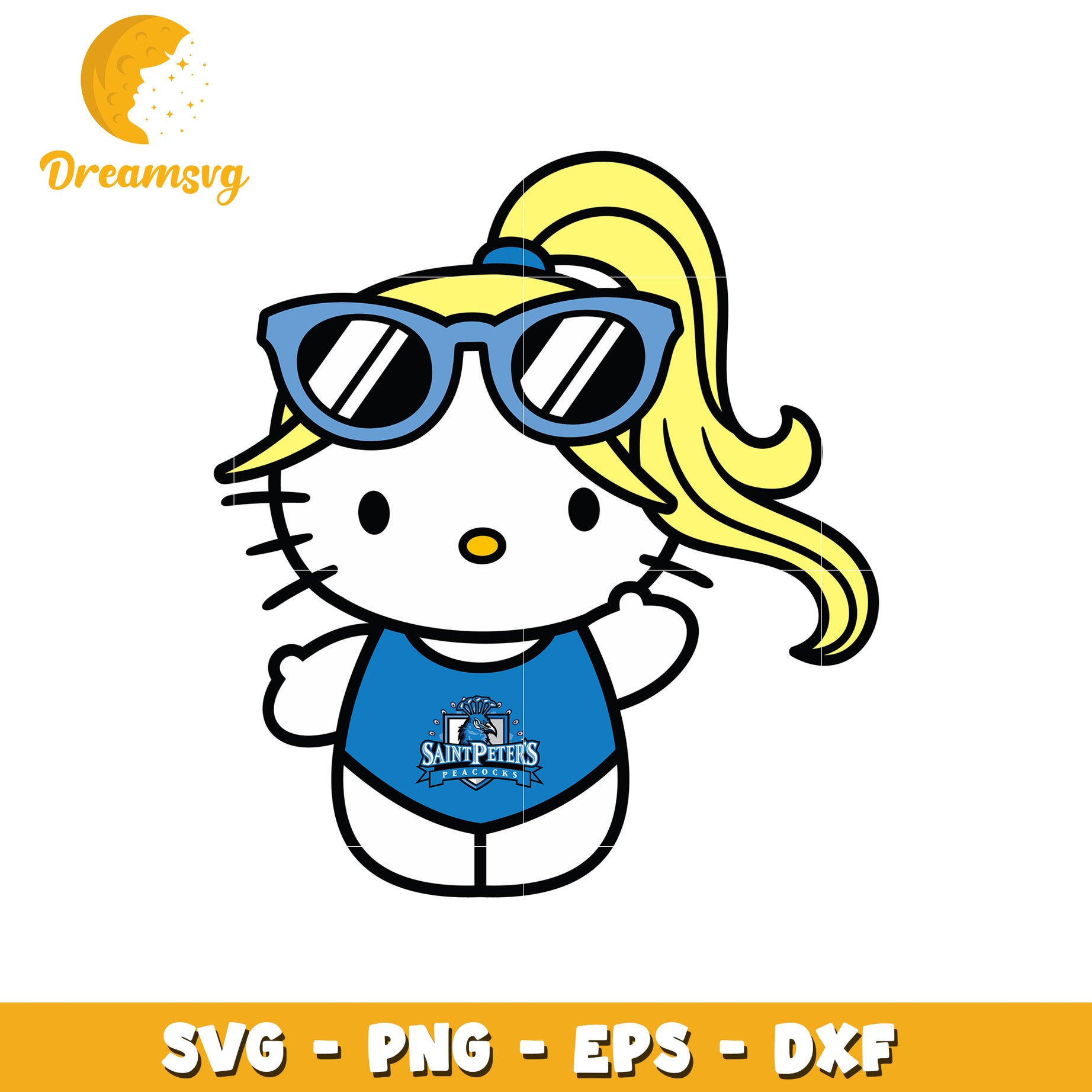 Hello Kitty SVG Design with Blue Swimsuit Style