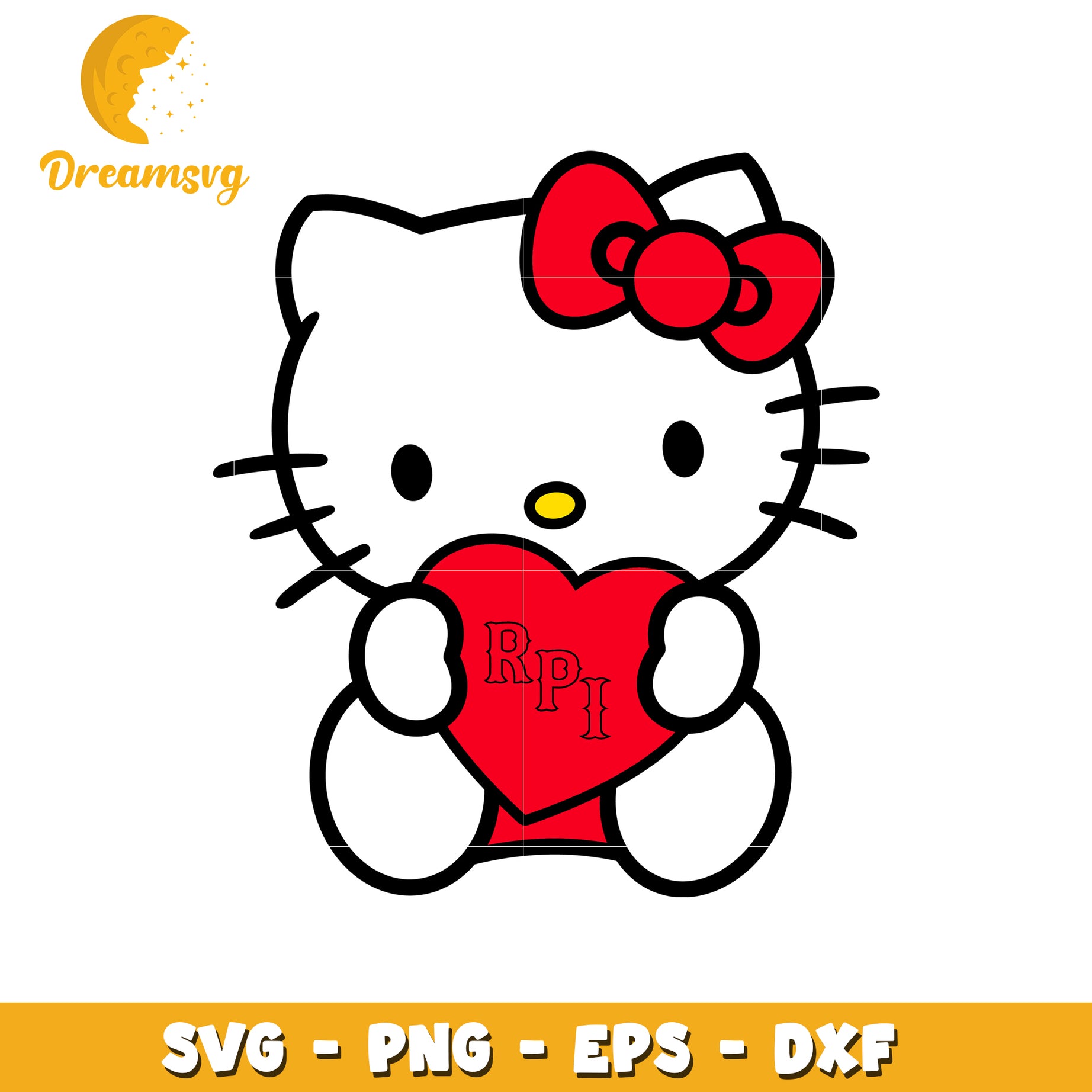 Hello Kitty SVG Design with Heart