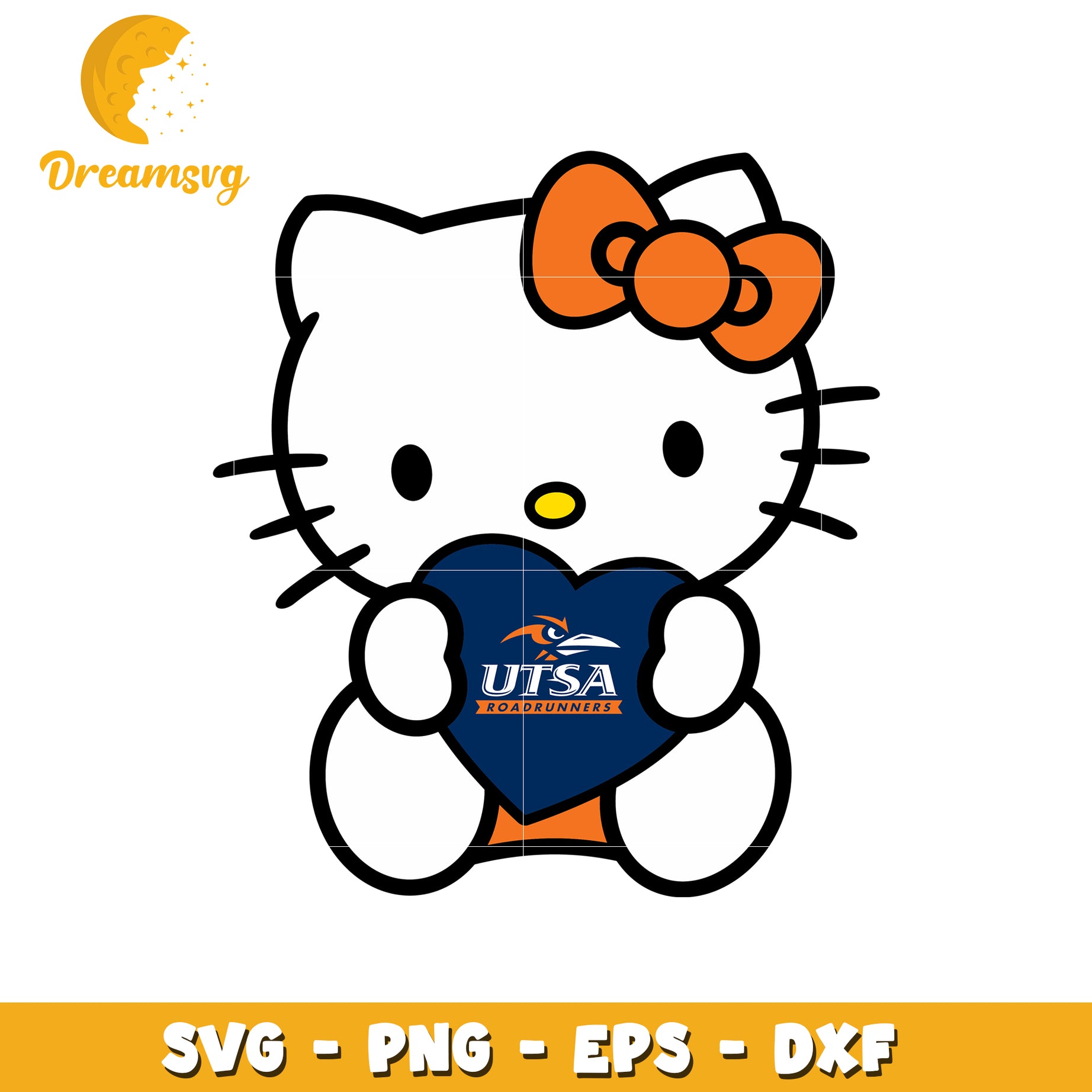 Hello Kitty SVG Design with Heart and Bow Accent