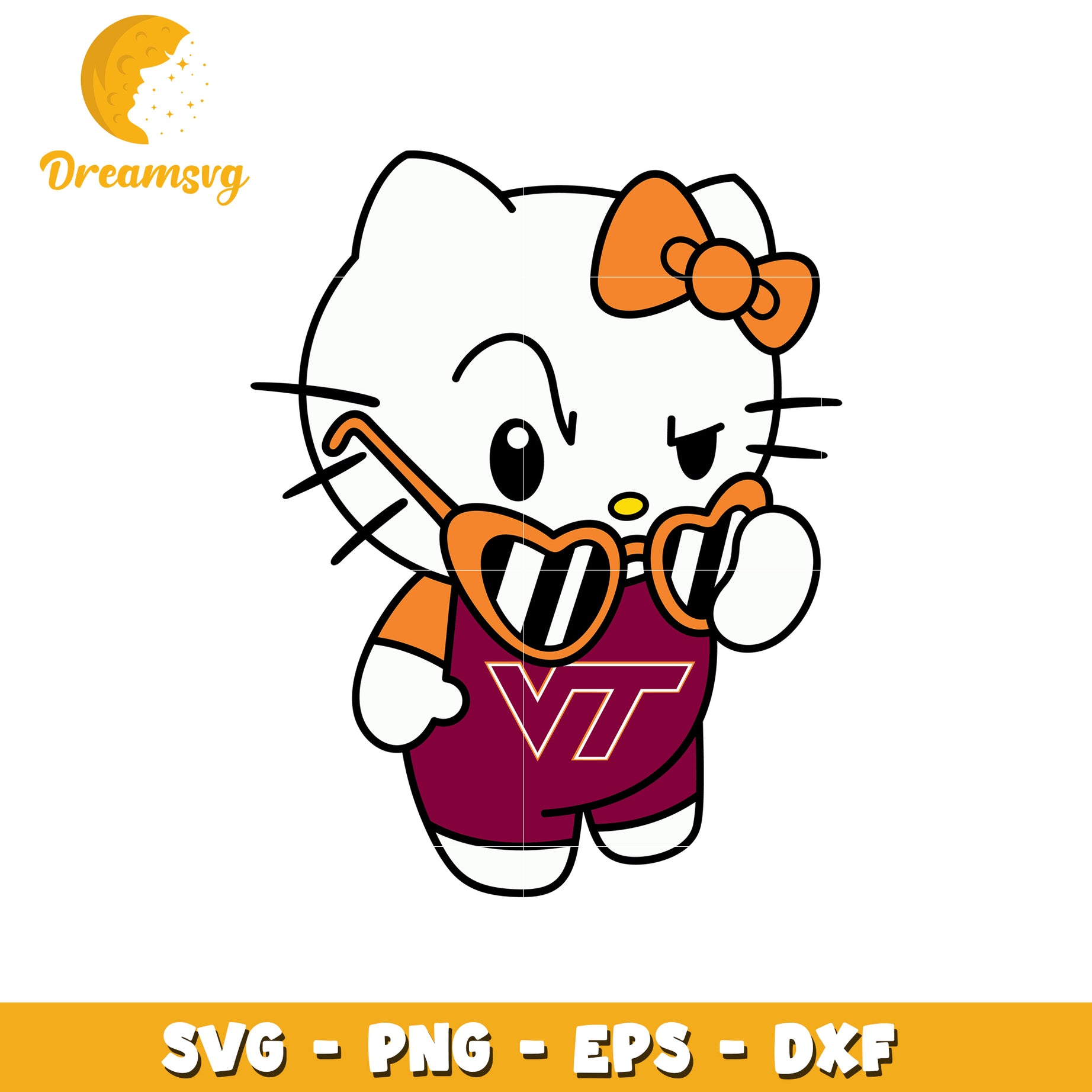 Hello Kitty SVG Design with Sunglasses and Outfit