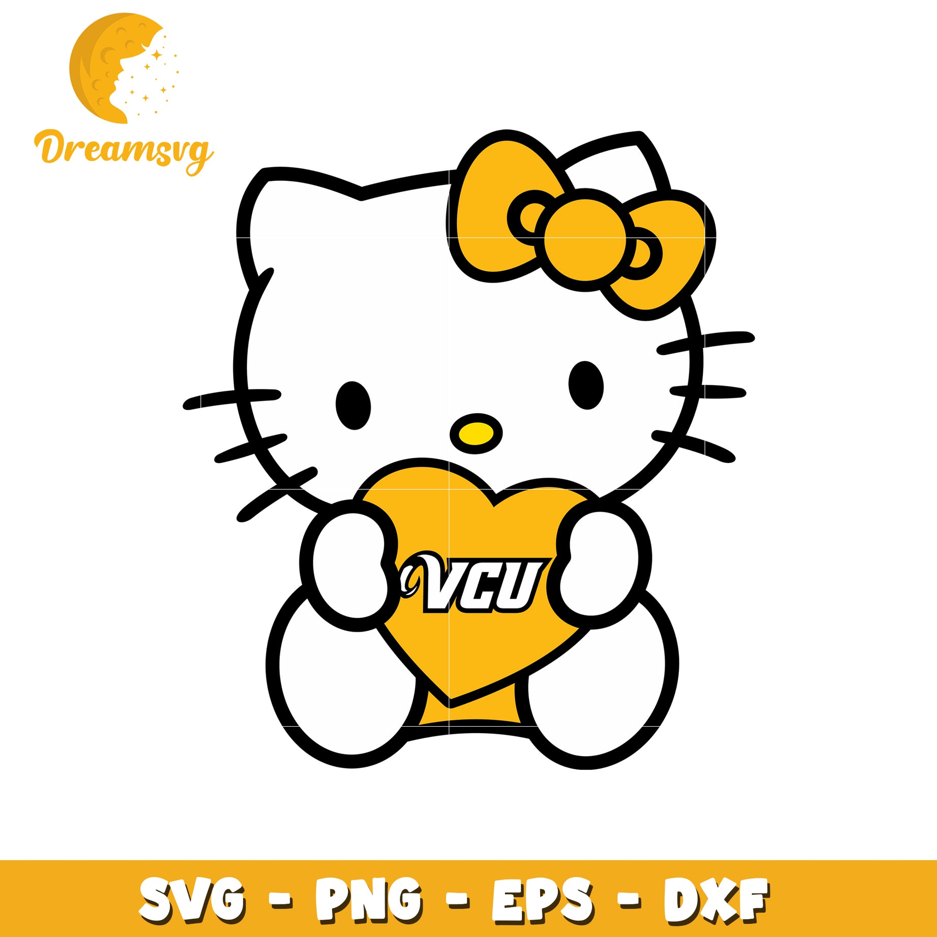 Hello Kitty SVG Design with VCU Heart Shape