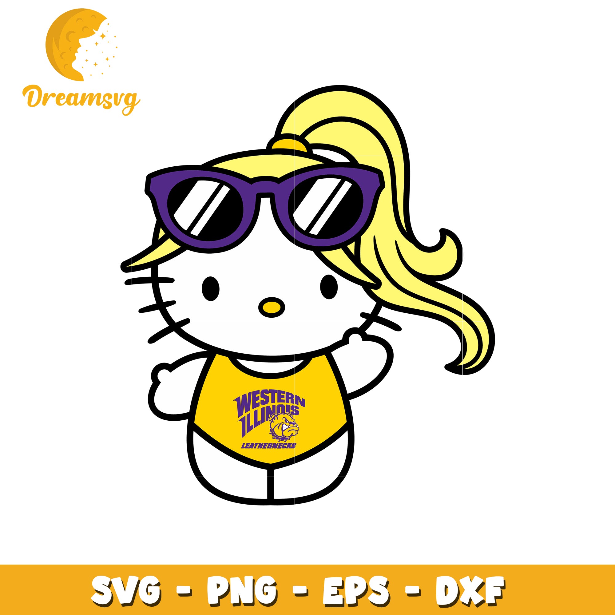 Hello Kitty SVG Design with Western Illinois Theme