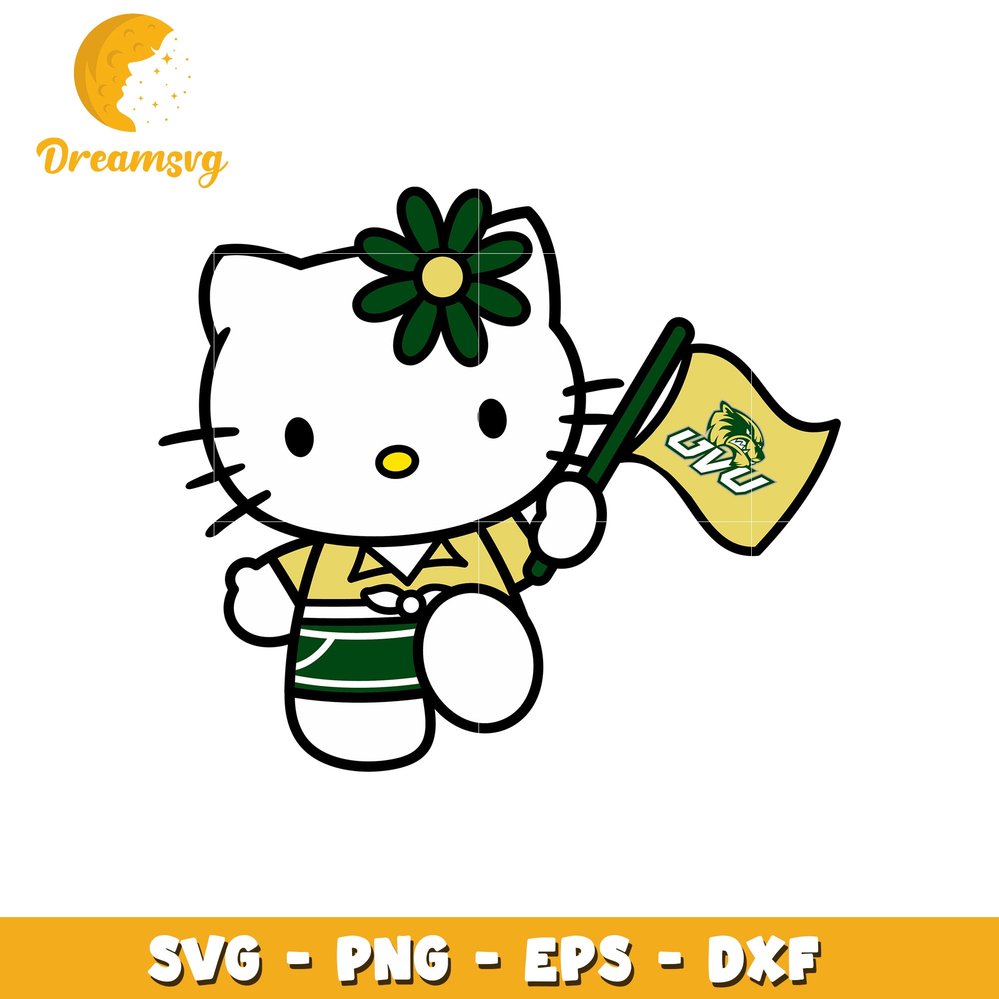 Hello Kitty SVG Green & Gold Team Spirit