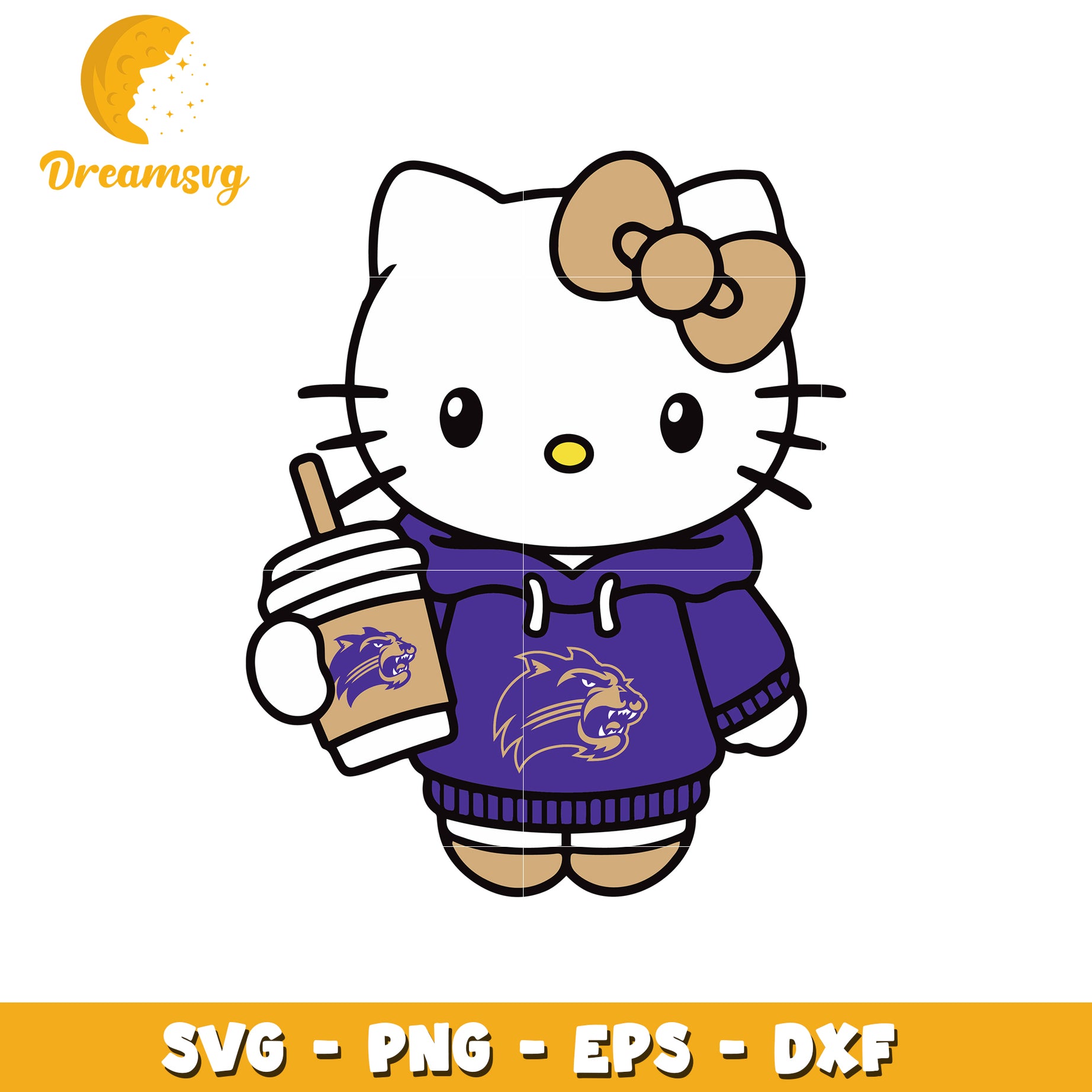 Hello Kitty SVG Purple Hoodie Design