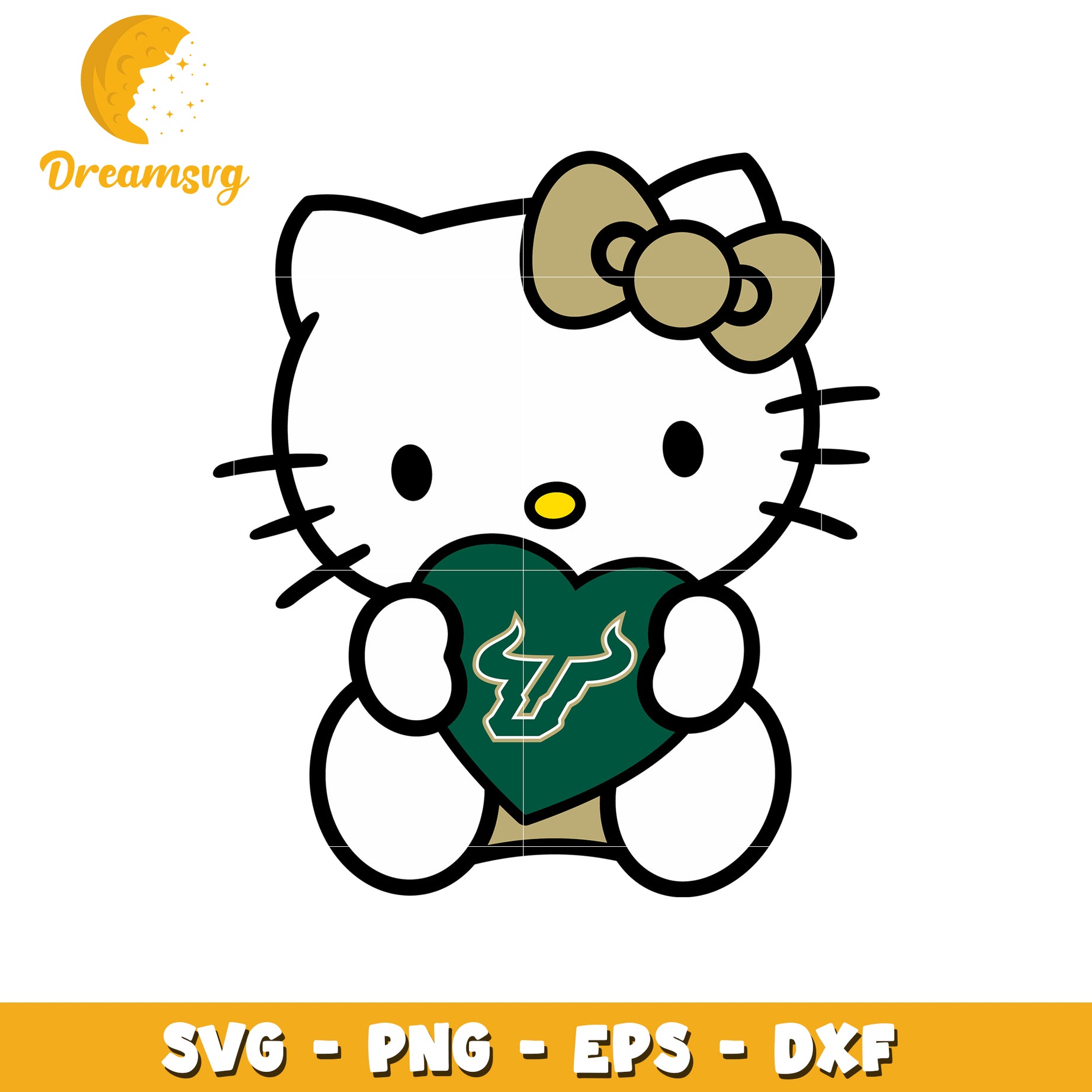 Hello Kitty SVG South Florida Bulls Heart Design