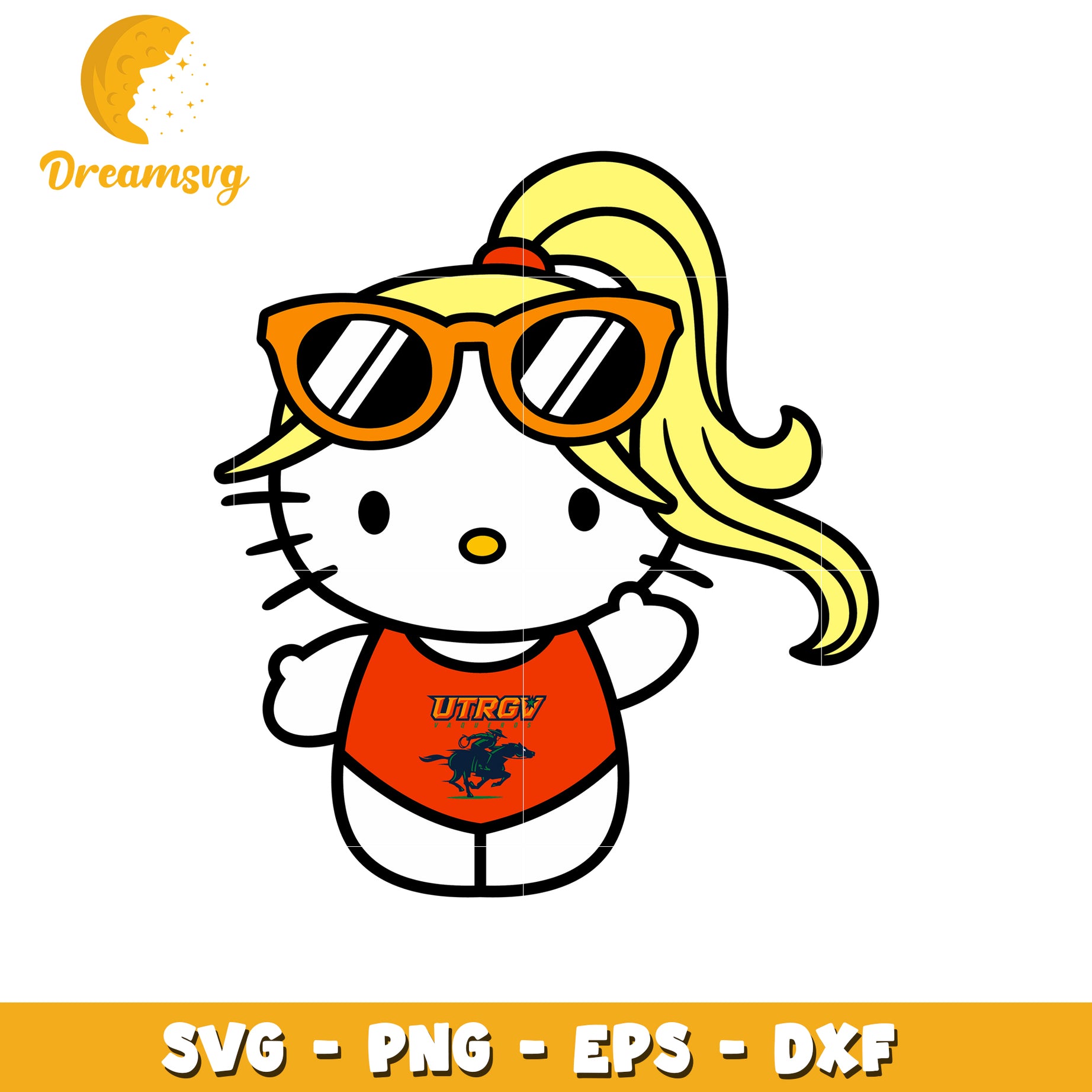 Hello Kitty SVG UTRGV Vaqueros Design