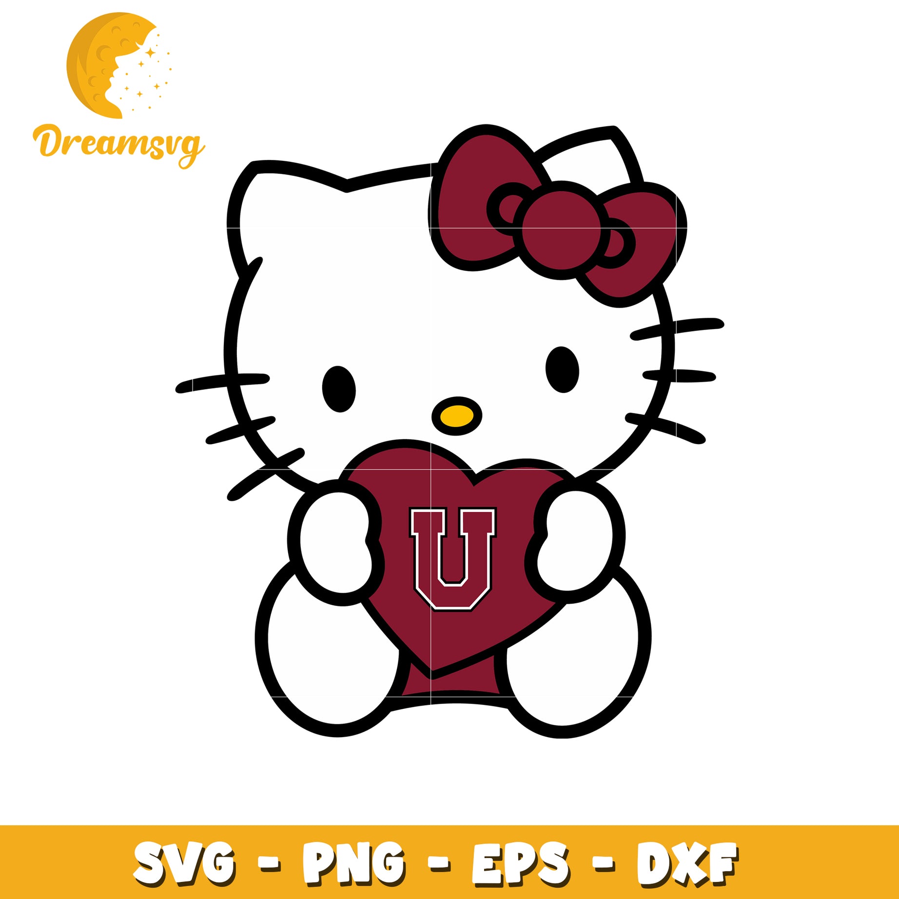 Hello Kitty SVG Utah Utes Heart Design