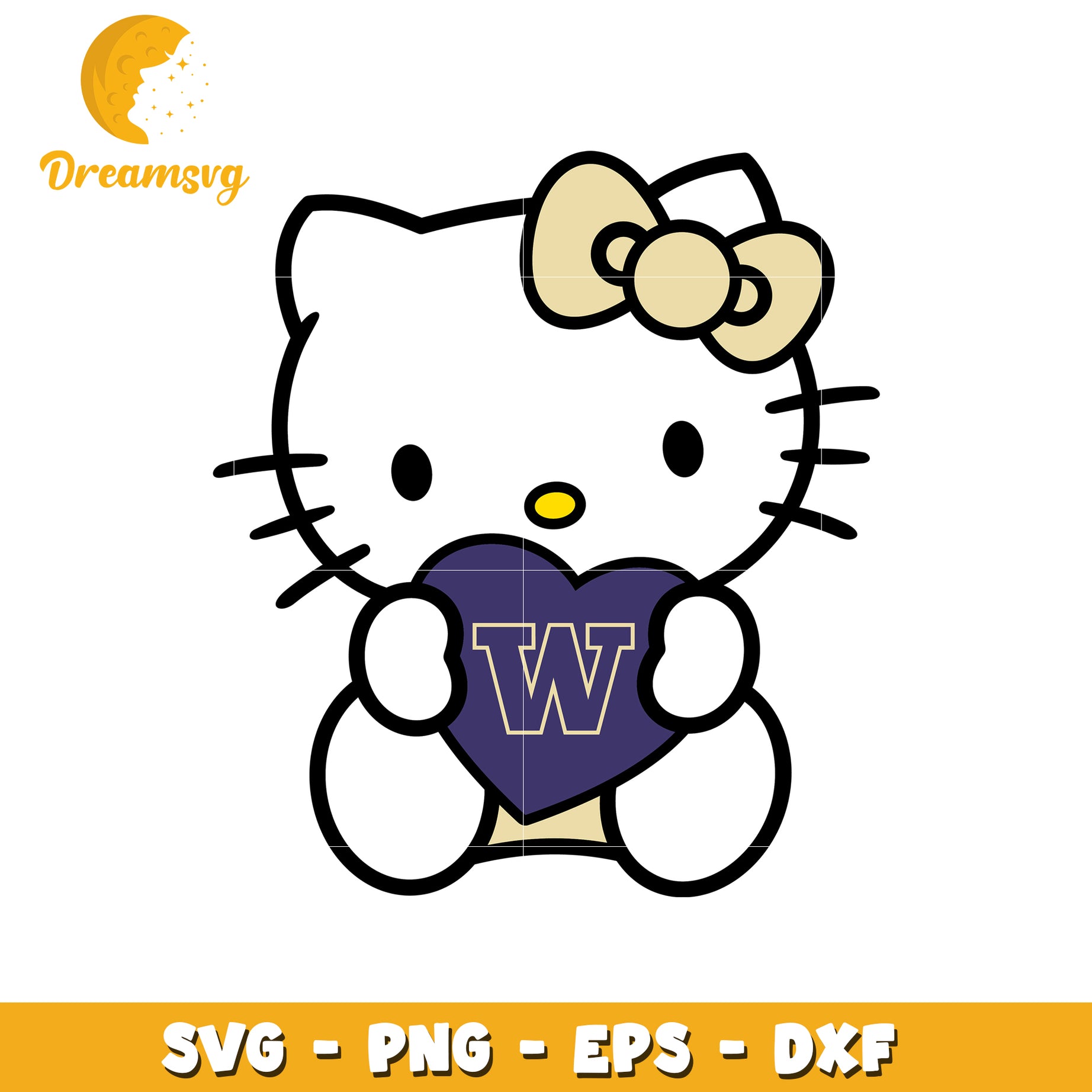 Hello Kitty SVG Washington Huskies