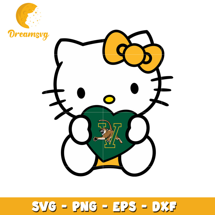 Hello Kitty SVG with Cougar Heart Design