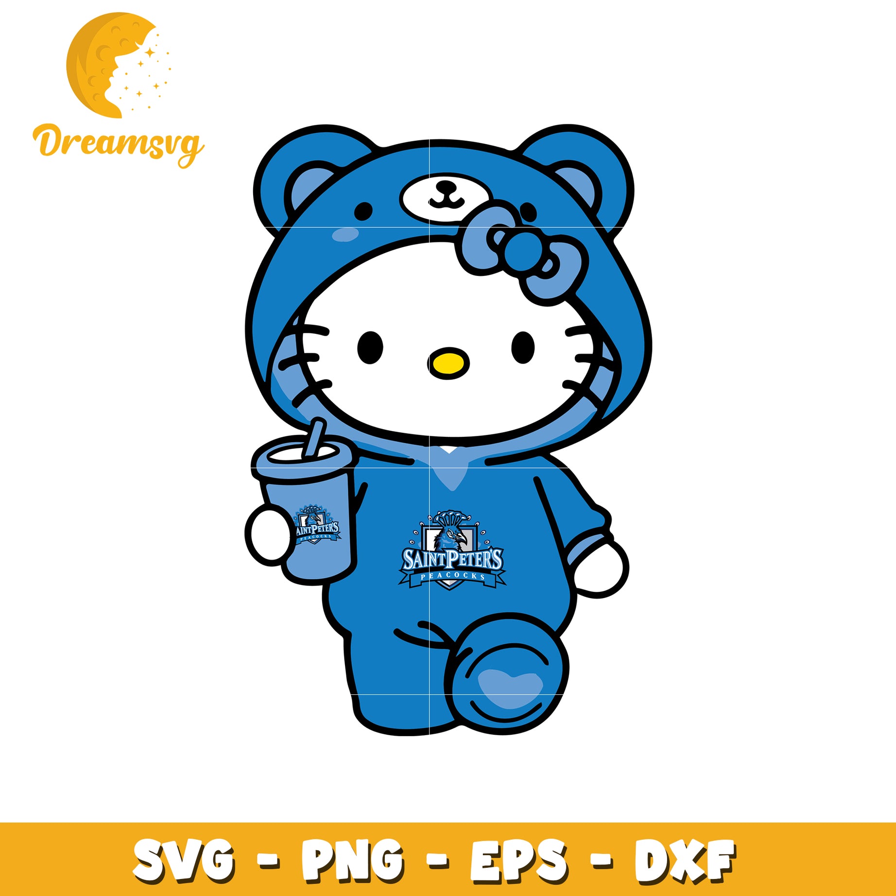 Hello Kitty Saint Peters Peacocks SVG