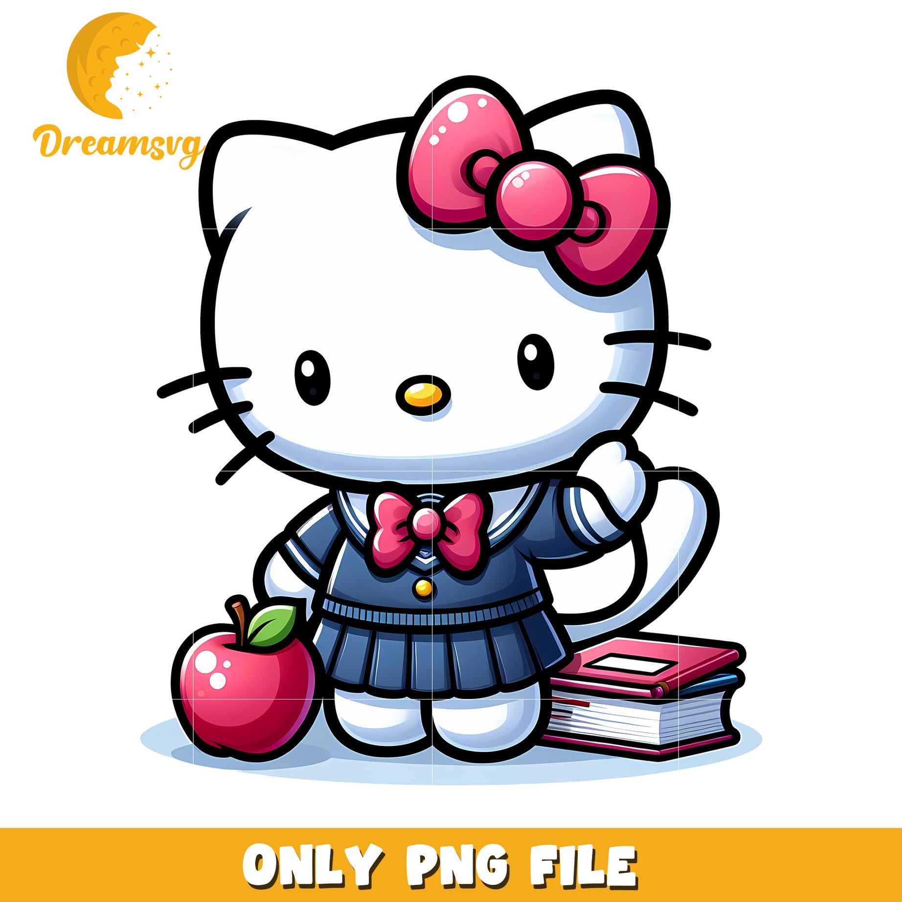 Hello Kitty Schoolgirl PNG Cute Cartoon