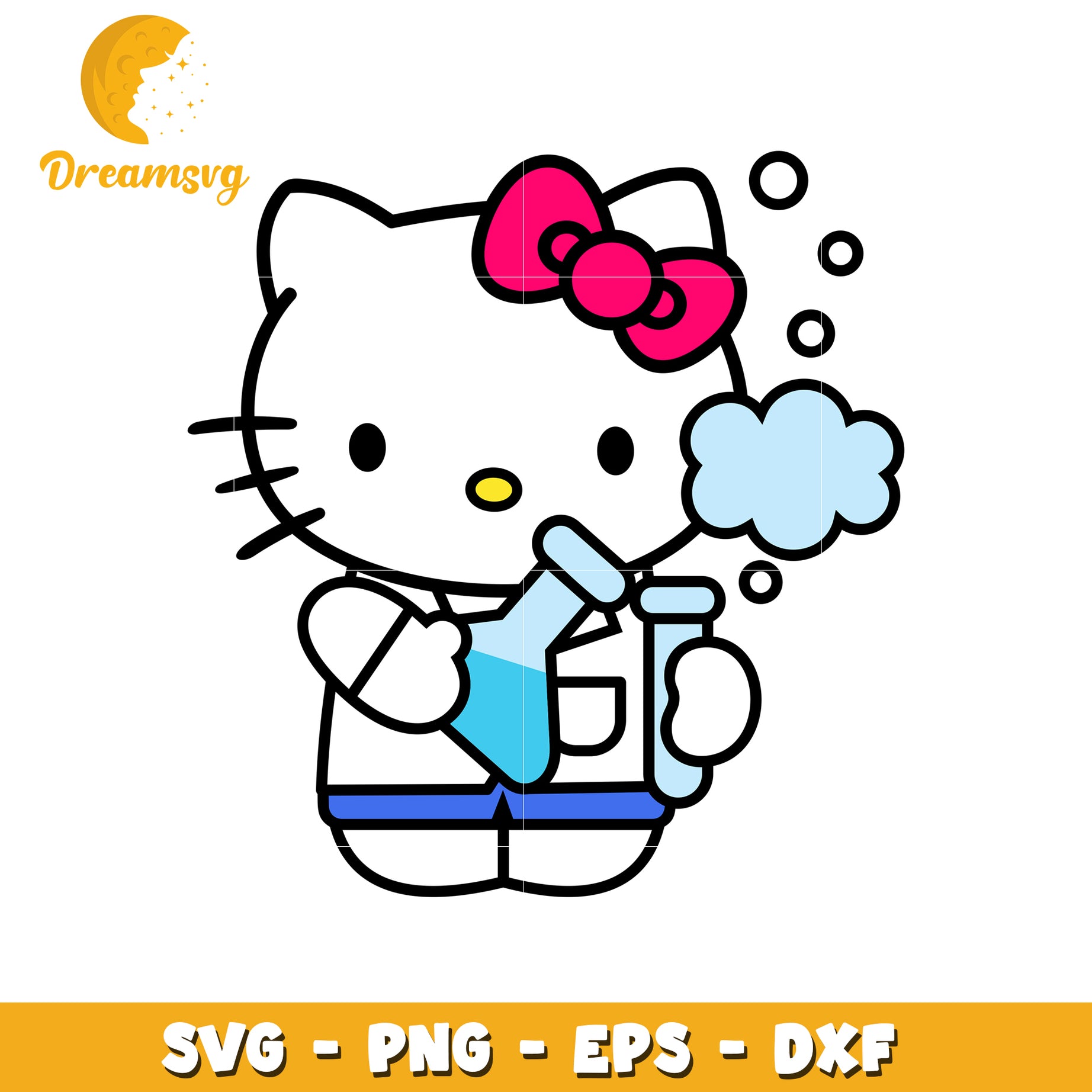 Hello Kitty Scientist SVG PNG EPS DXF