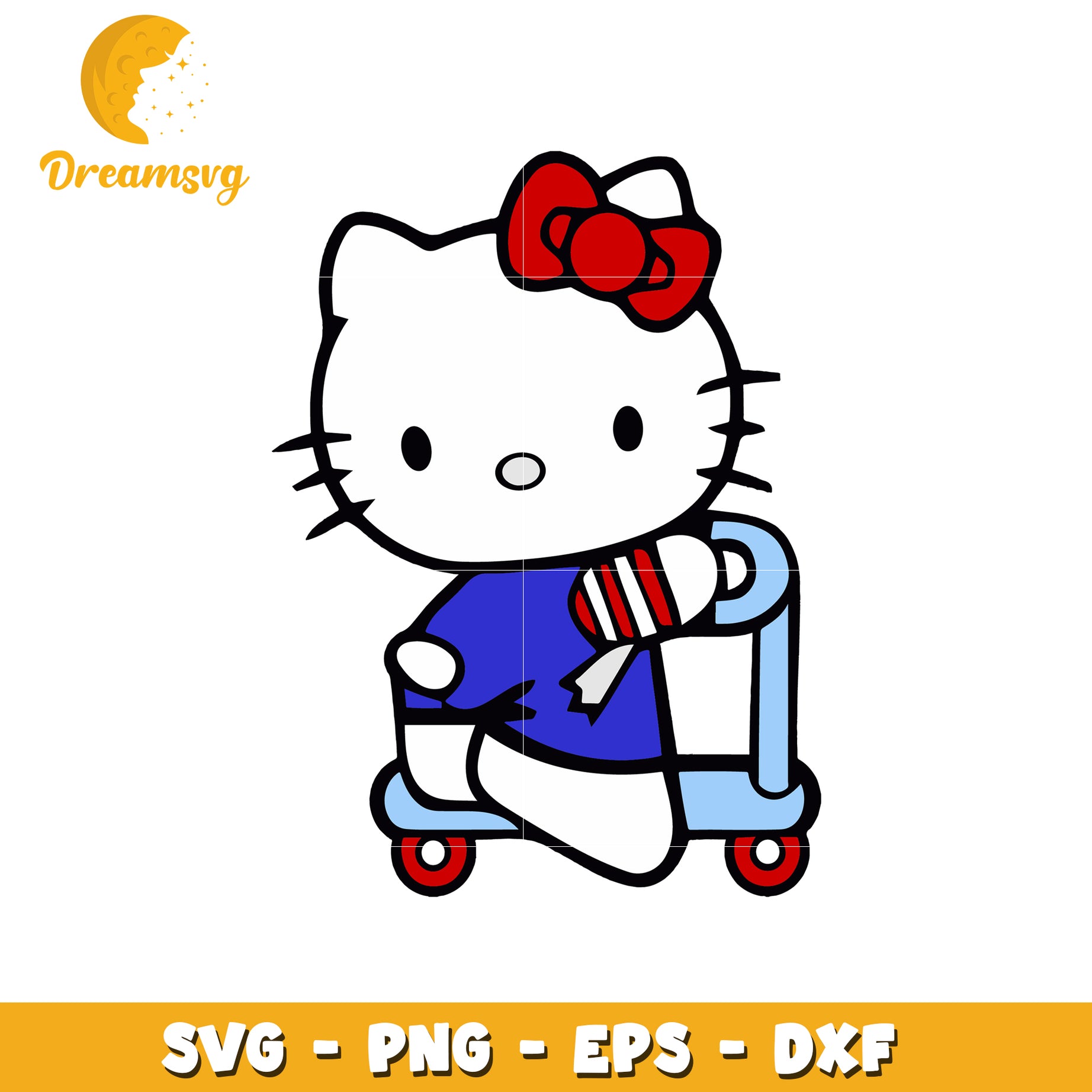 Hello Kitty Scooter SVG Cut File