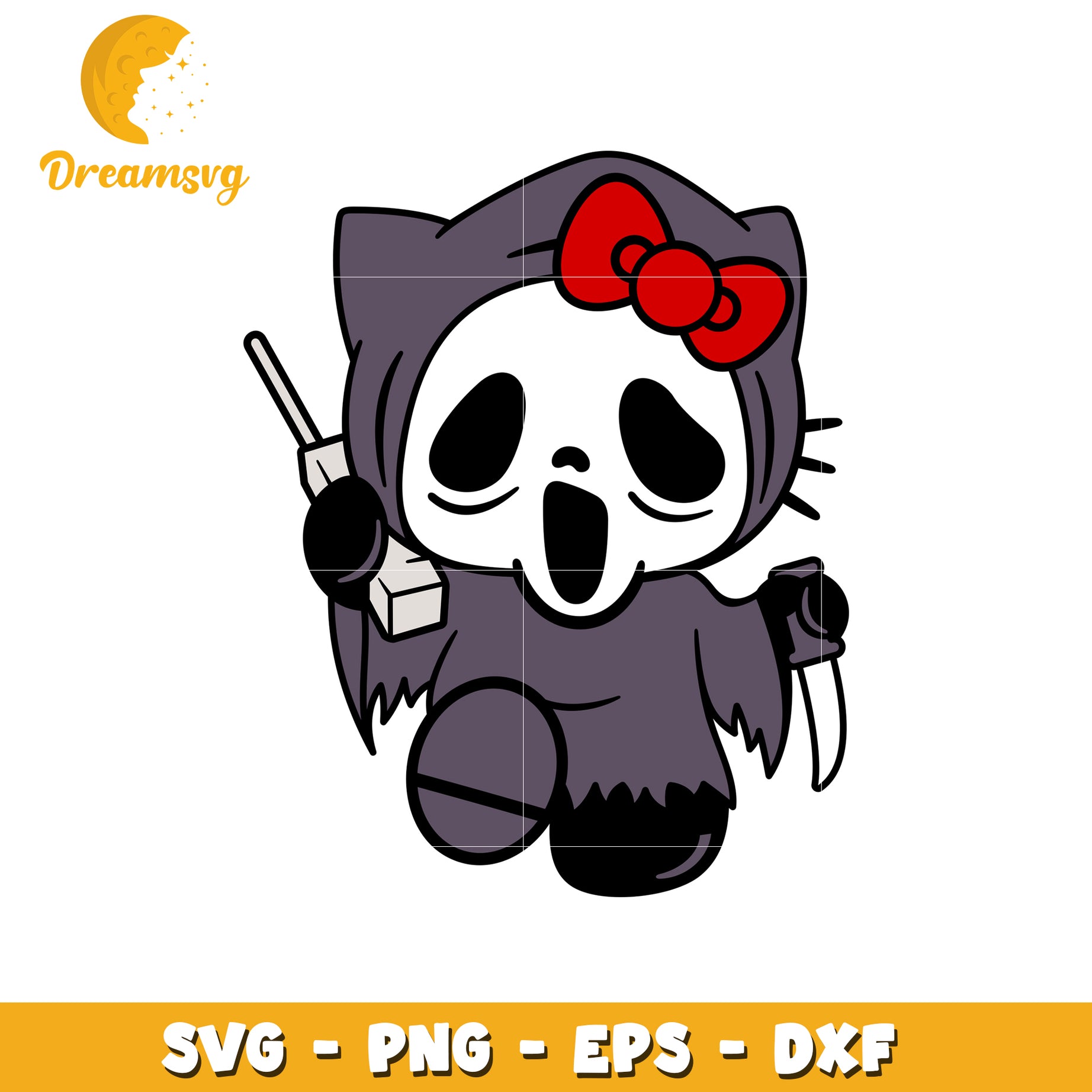 Hello Kitty Scream SVG Halloween Cut File