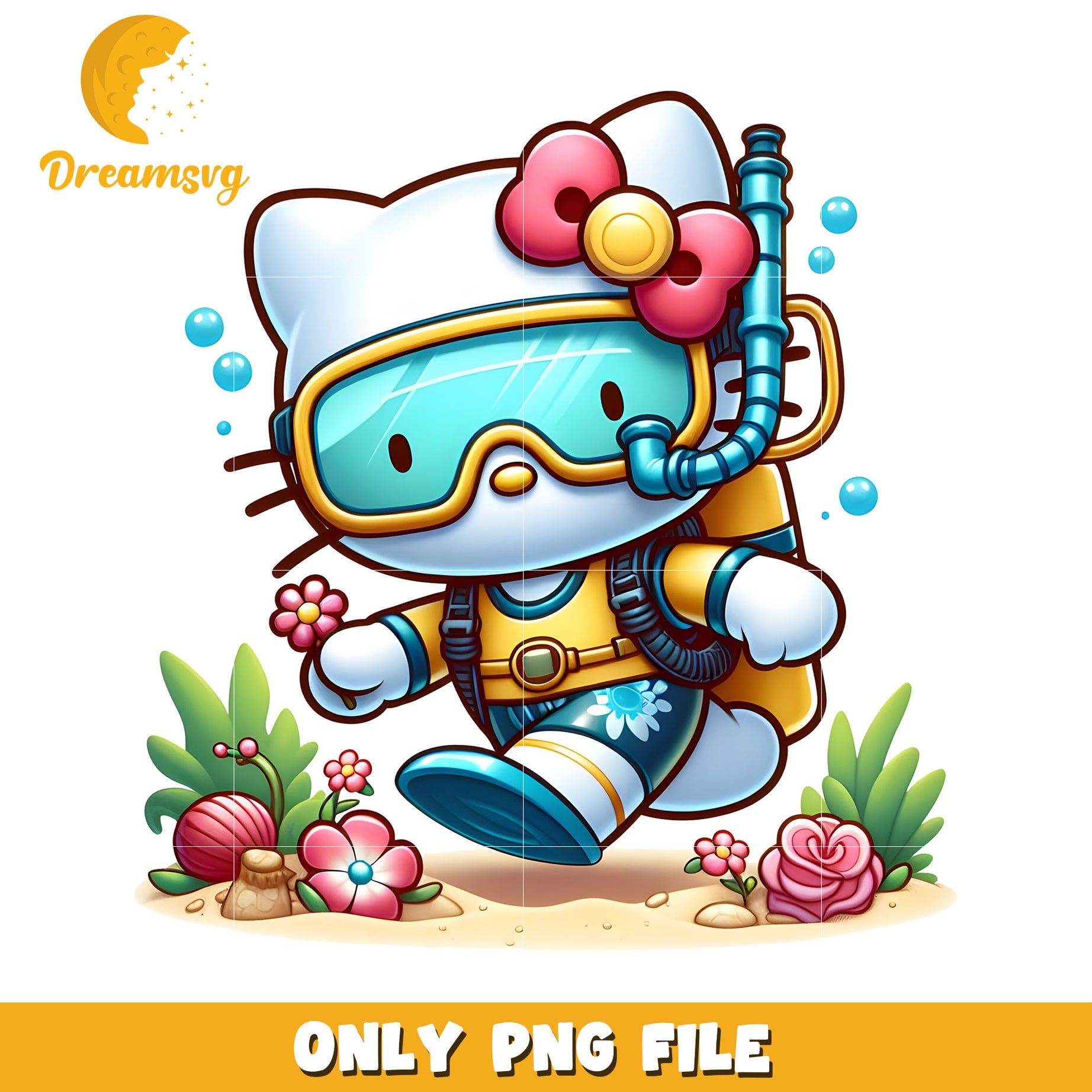 Hello Kitty Scuba Diver PNG