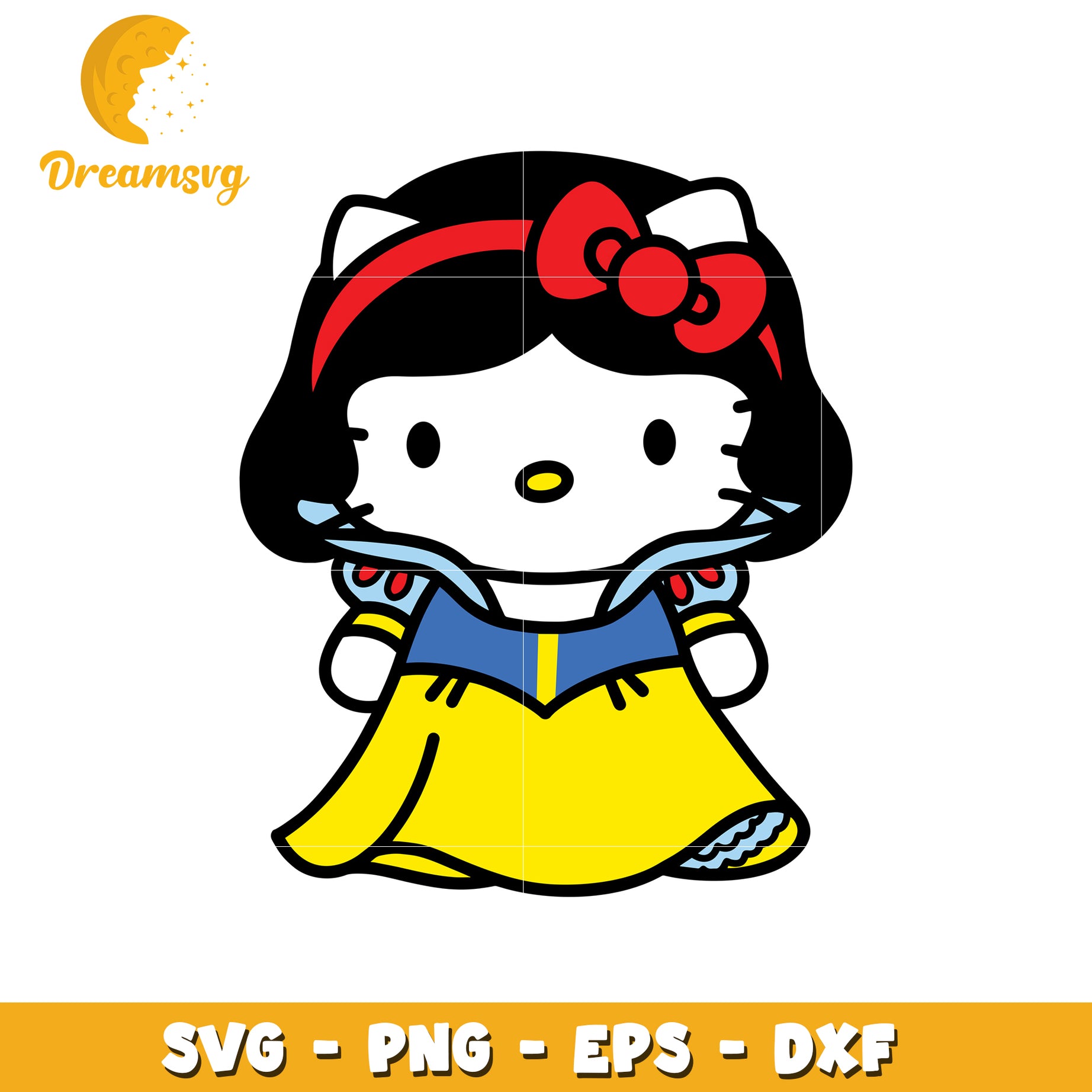 Hello Kitty Snow White SVG PNG EPS DXF
