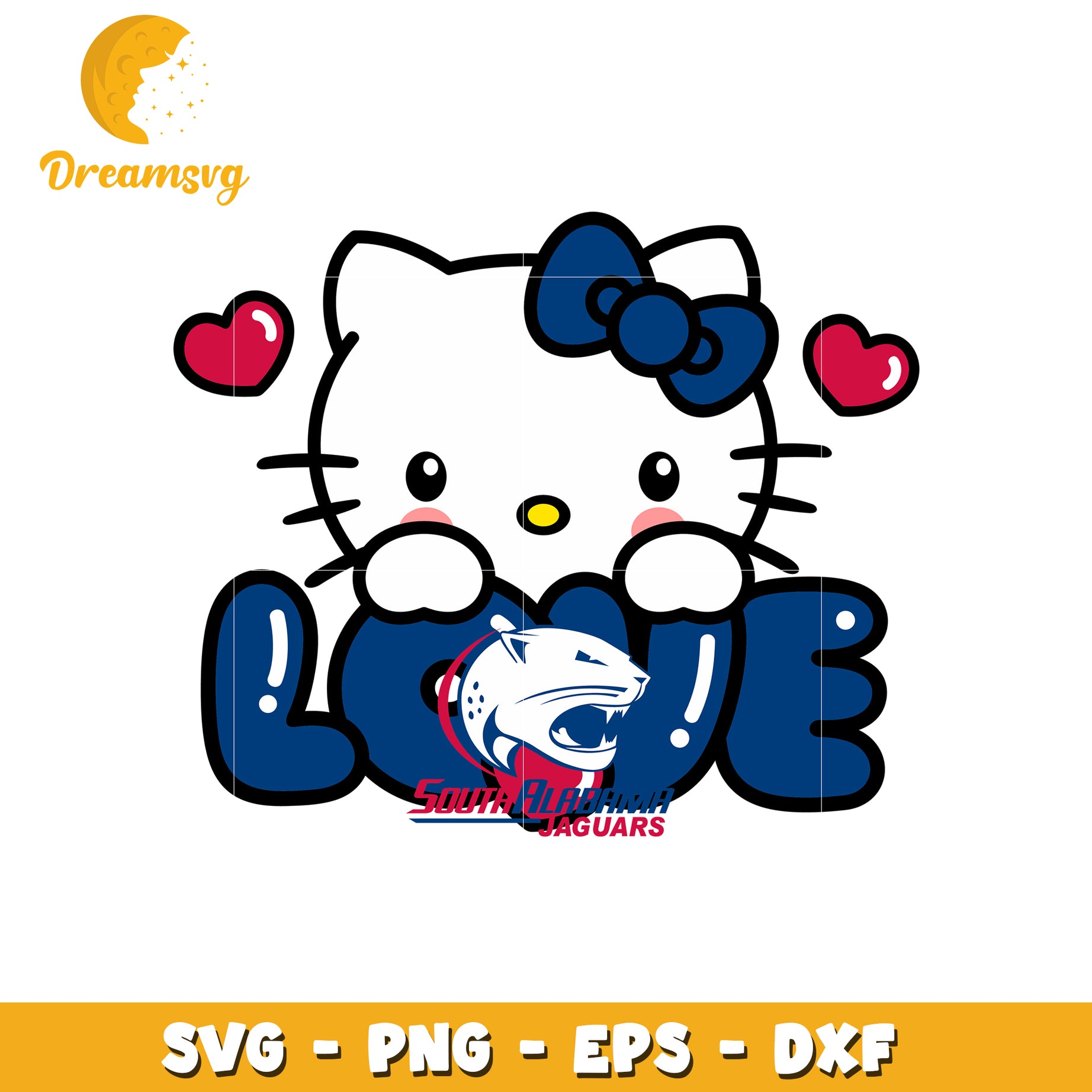 Hello Kitty South Alabama Jags SVG