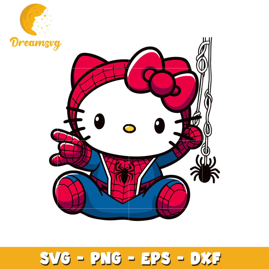 Hello Kitty SpiderMan SVG PNG EPS DXF