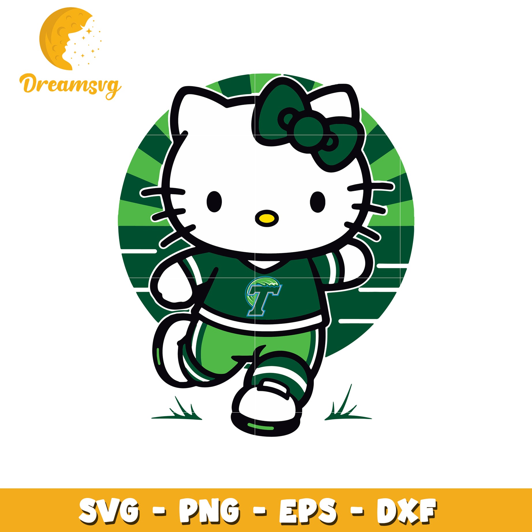 Hello Kitty Sports SVG Design Cheerleader Art