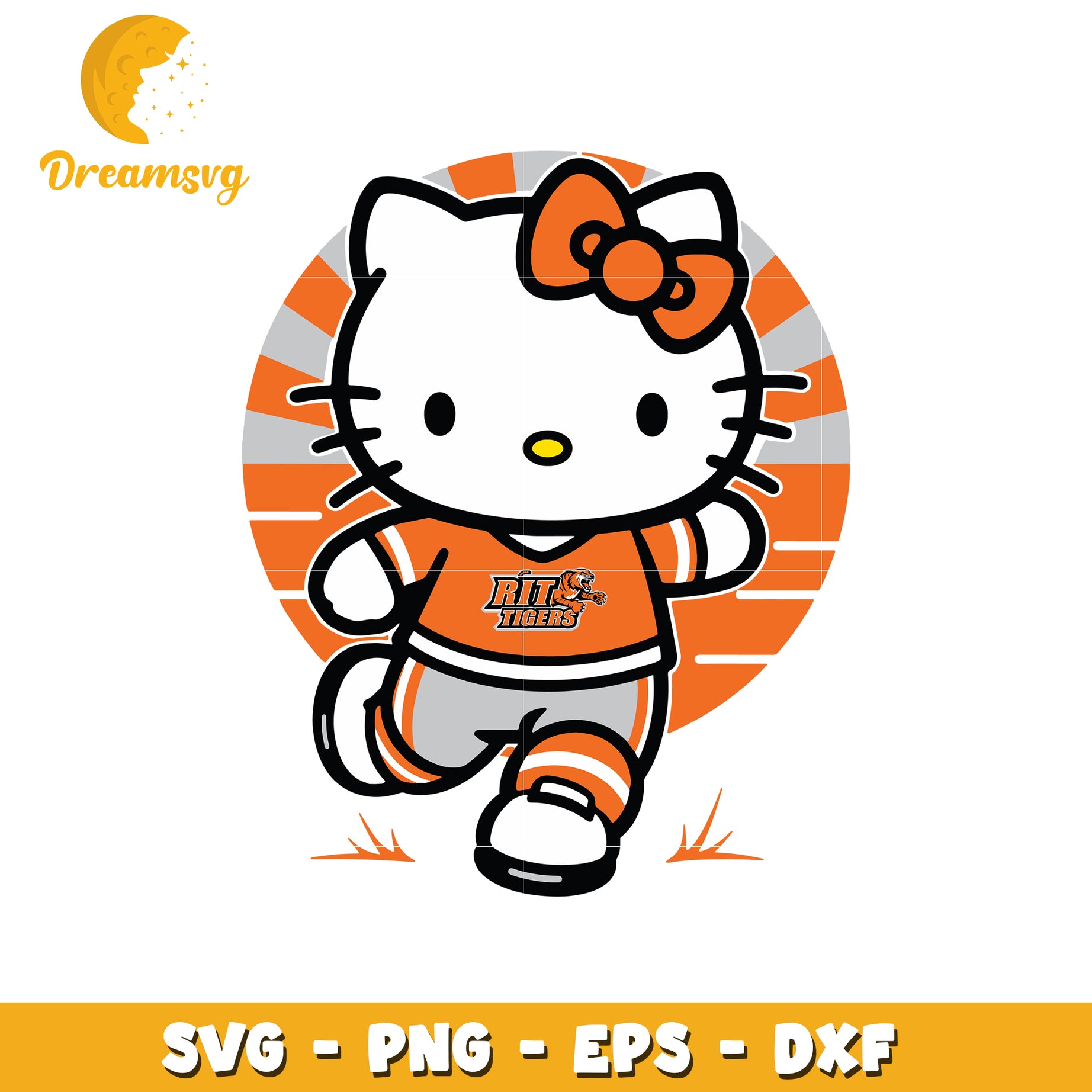 Hello Kitty Sports SVG Design for RIT Tigers Fans