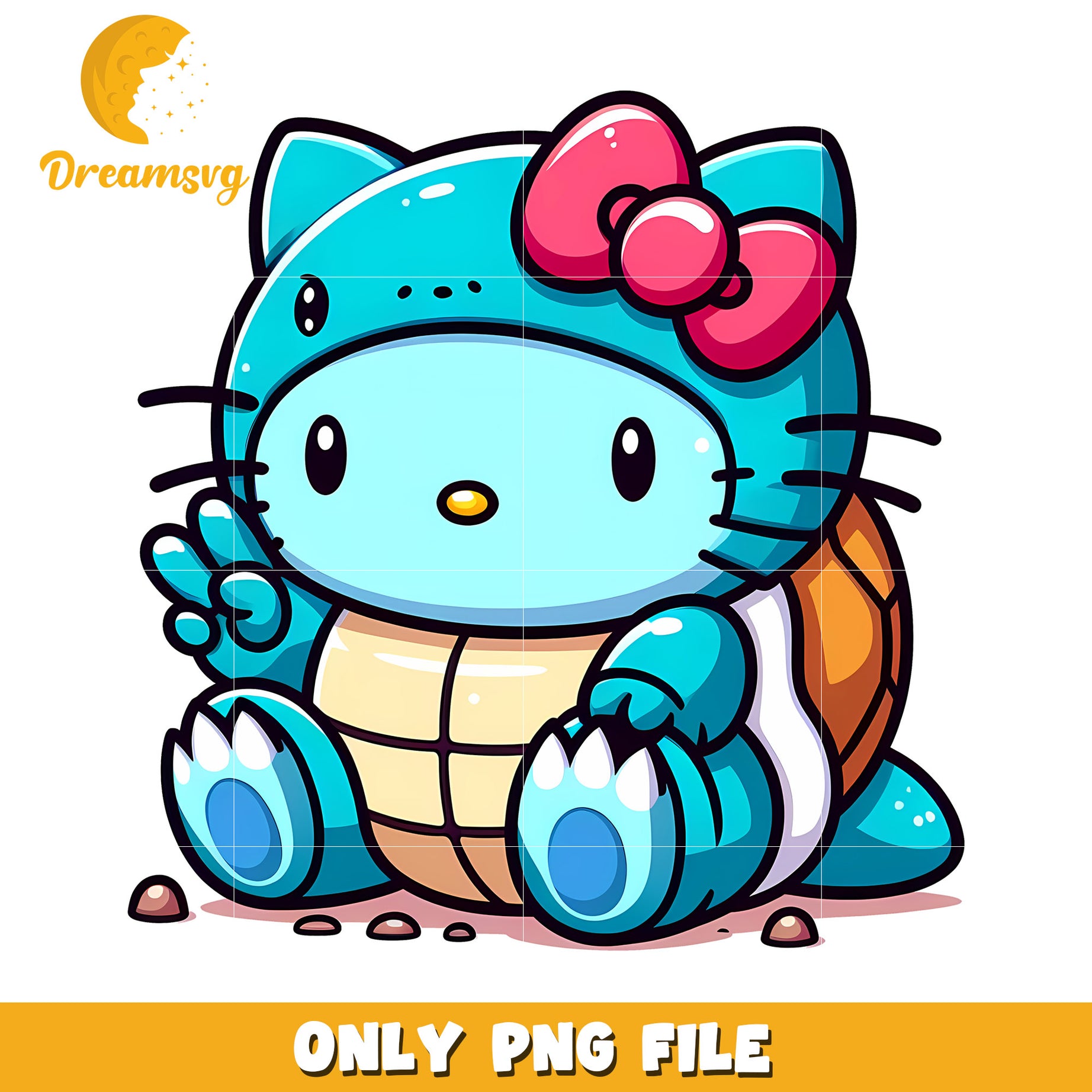 Hello Kitty Squirtle PNG Cartoon