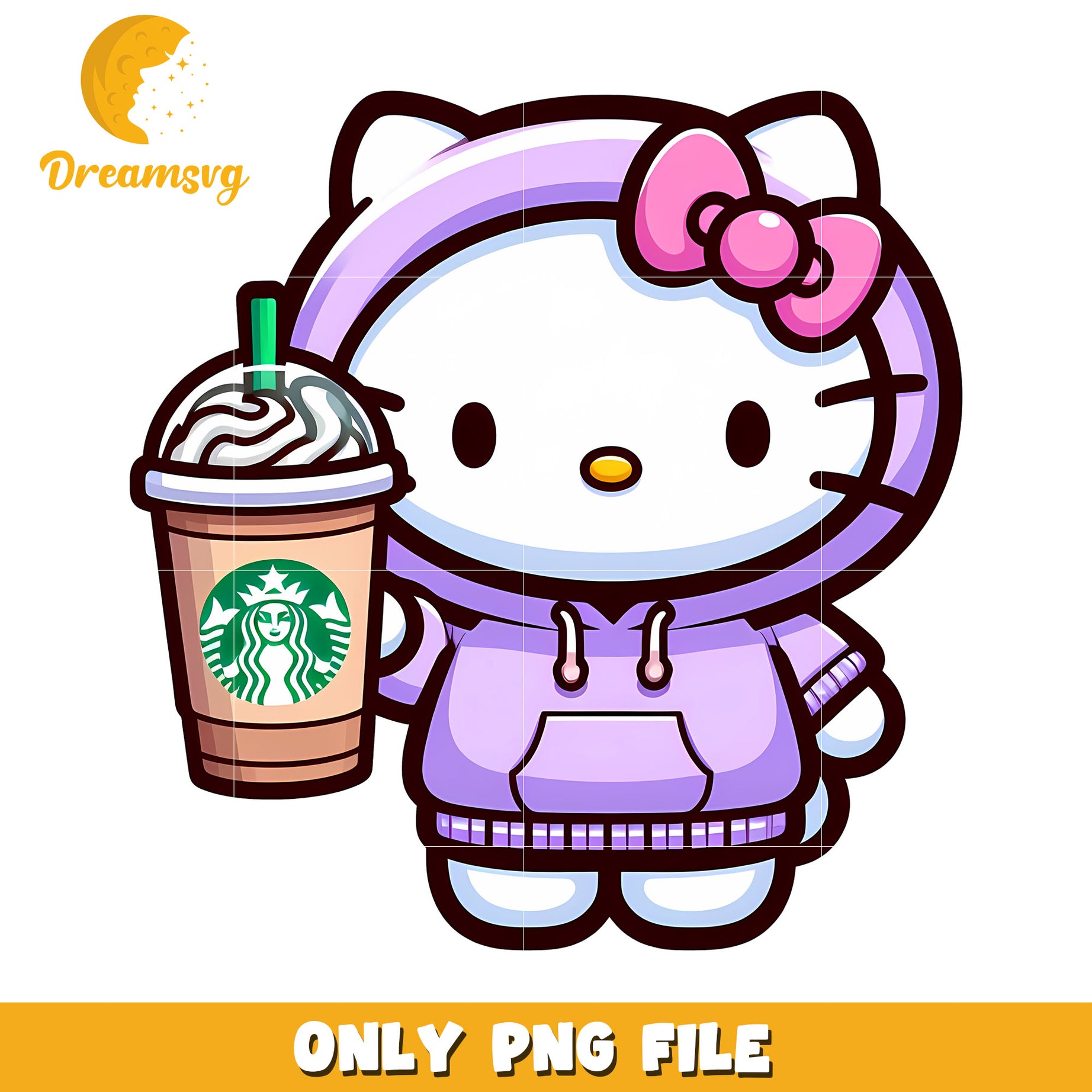 Hello Kitty Starbucks Hoodie PNG File for Digital Downloads
