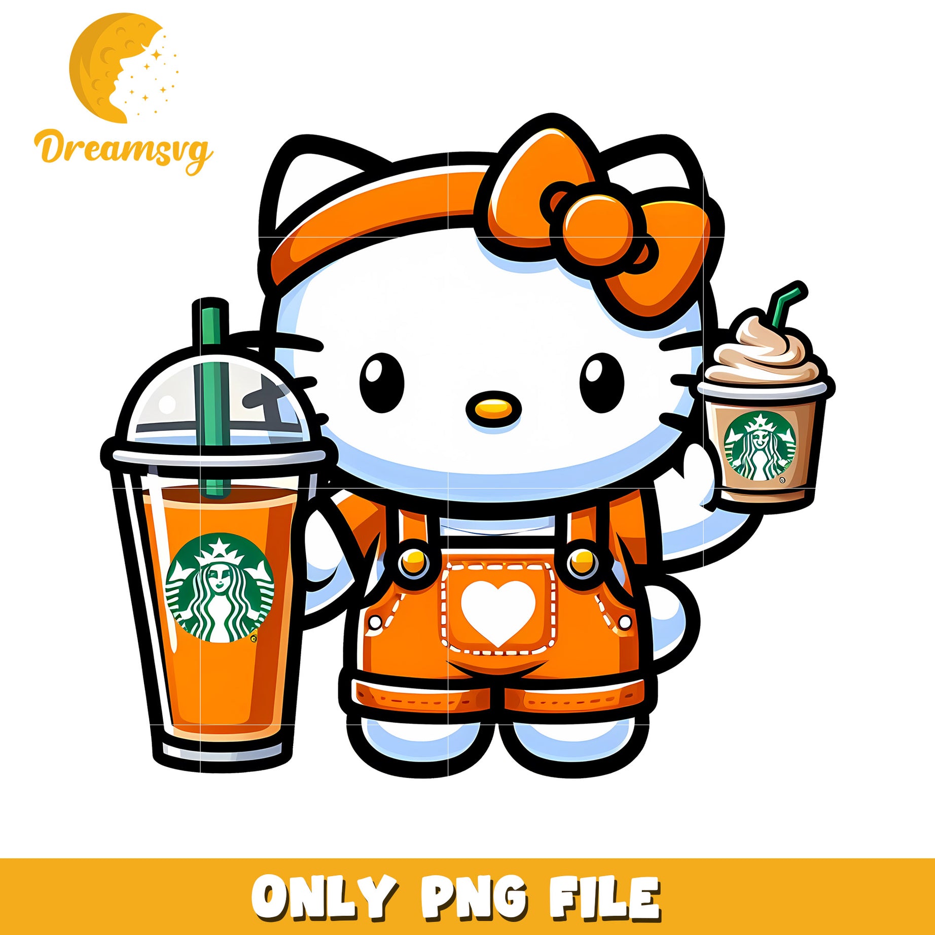 Hello Kitty Starbucks PNG Autumn Outfit