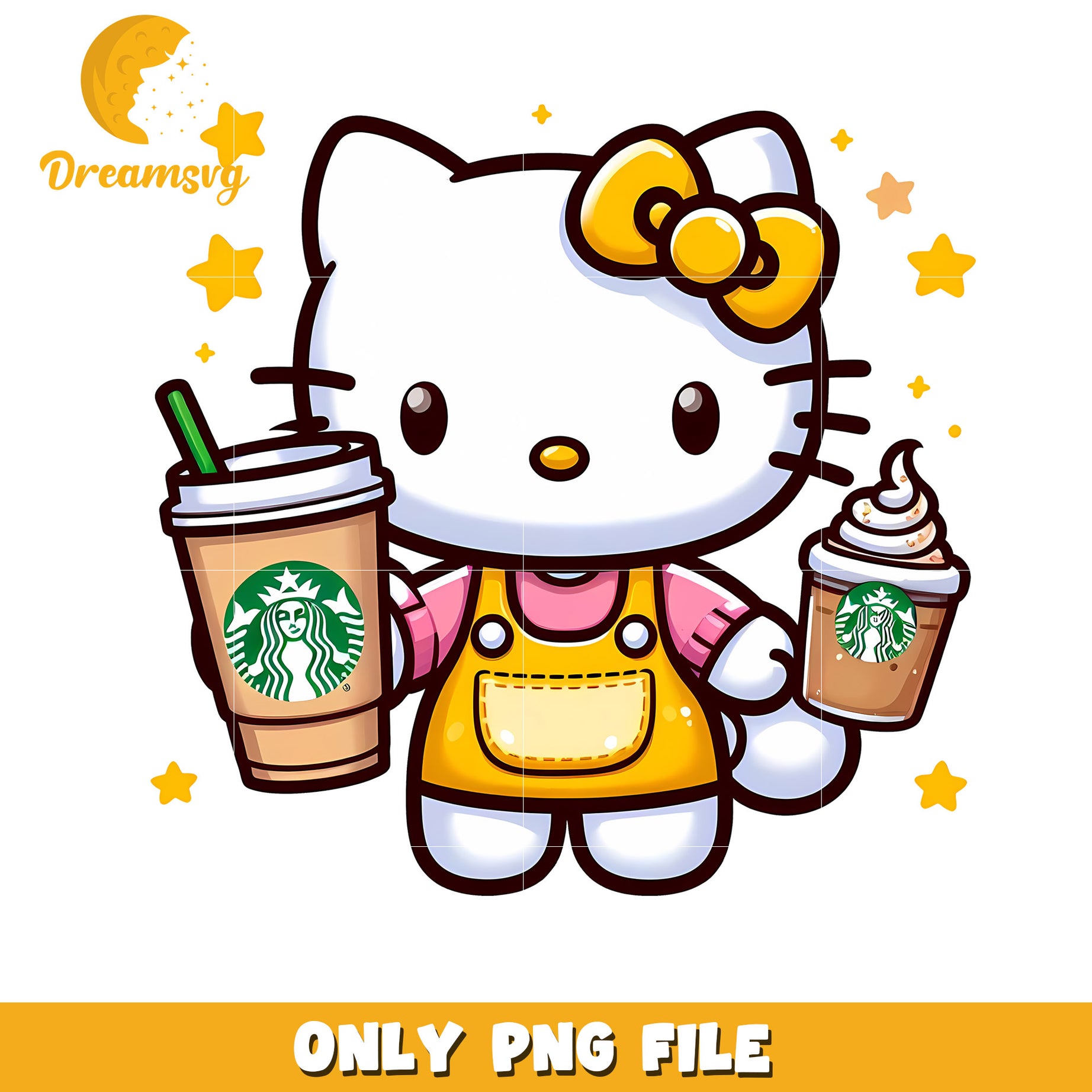 Hello Kitty Starbucks PNG Cute Autumn Design