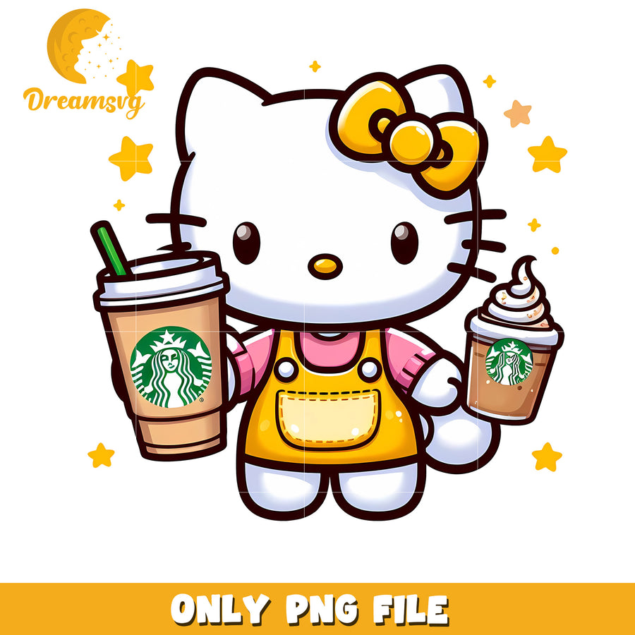 Hello Kitty Starbucks PNG Cute Autumn Design