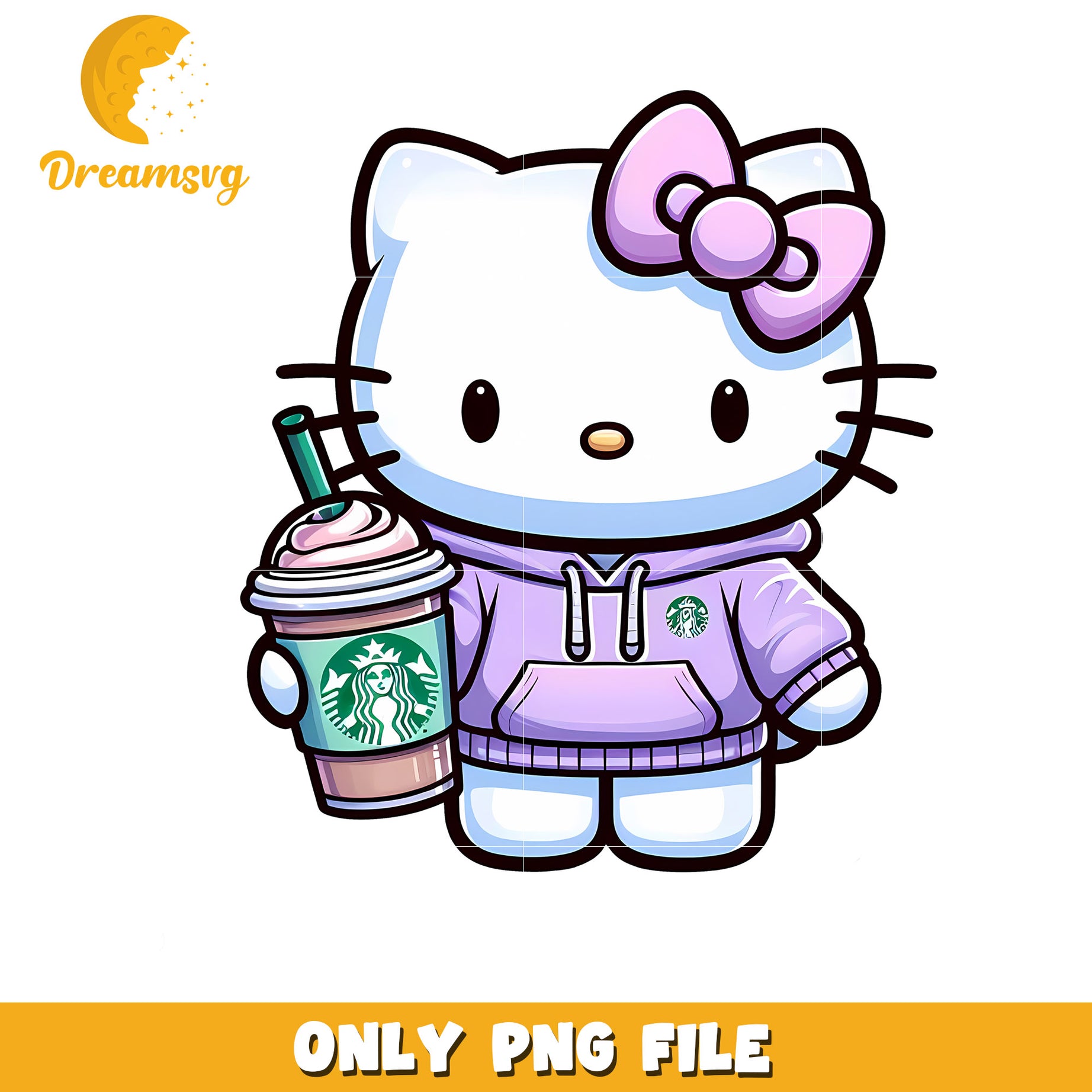 Hello Kitty Starbucks PNG Hoodie Cute