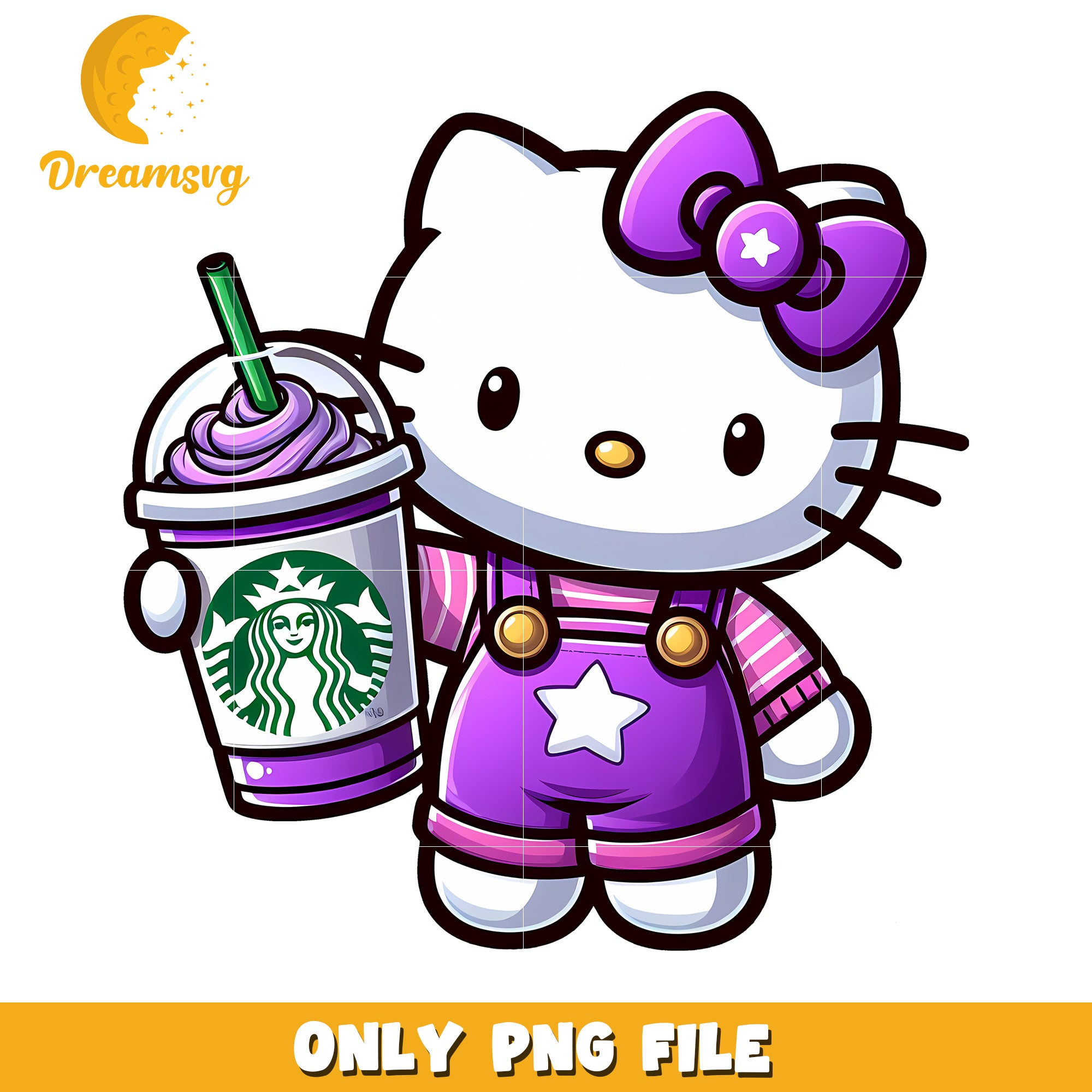 Hello Kitty Starbucks PNG Purple Drink – DreamSVG Store