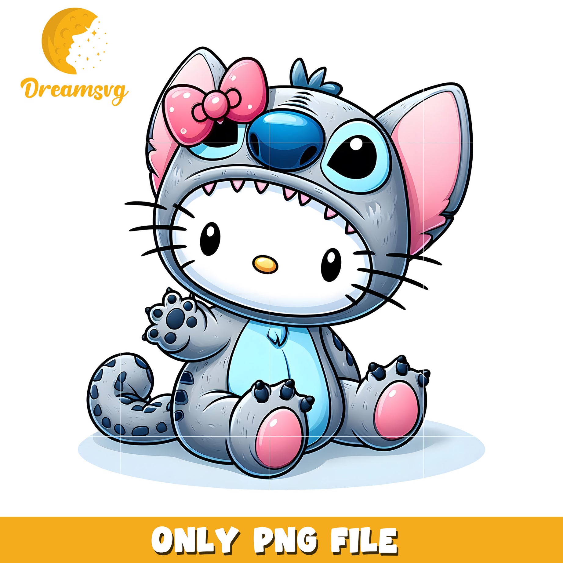 Hello Kitty Stitch PNG Cute Cartoon